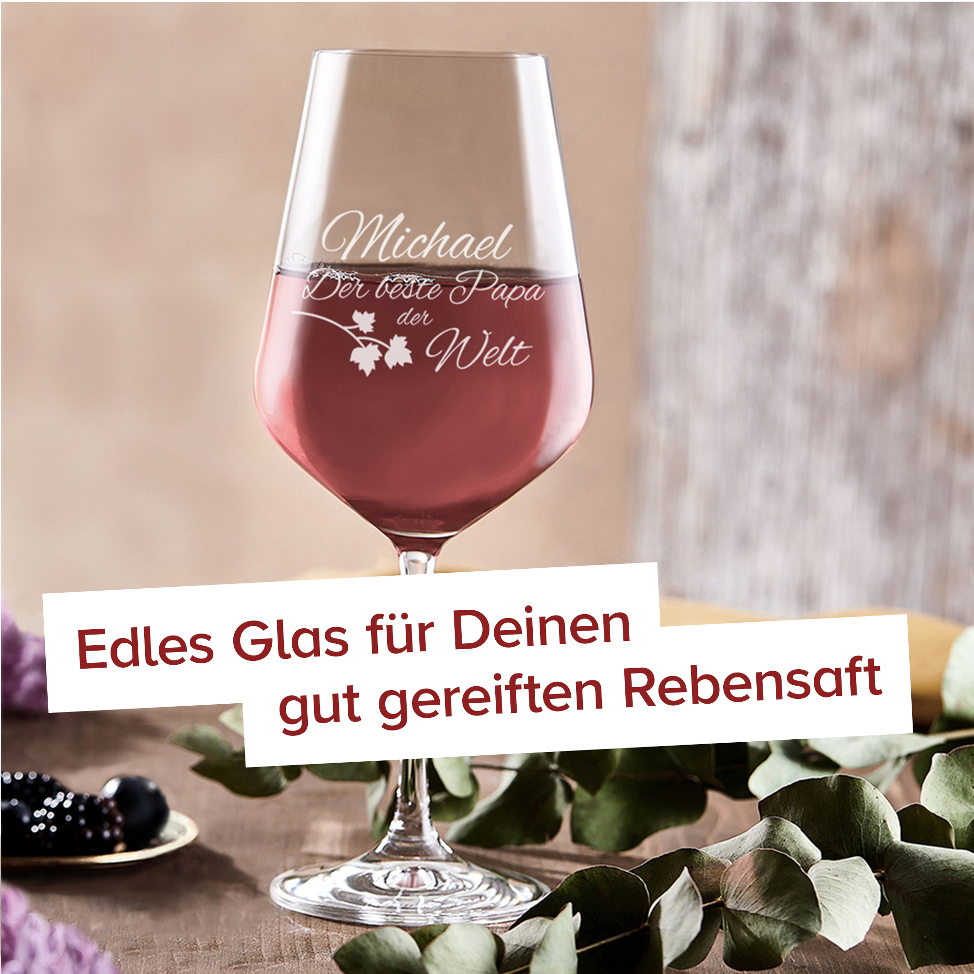 Weinglas mit Gravur - Bester Papa 1370 - 3