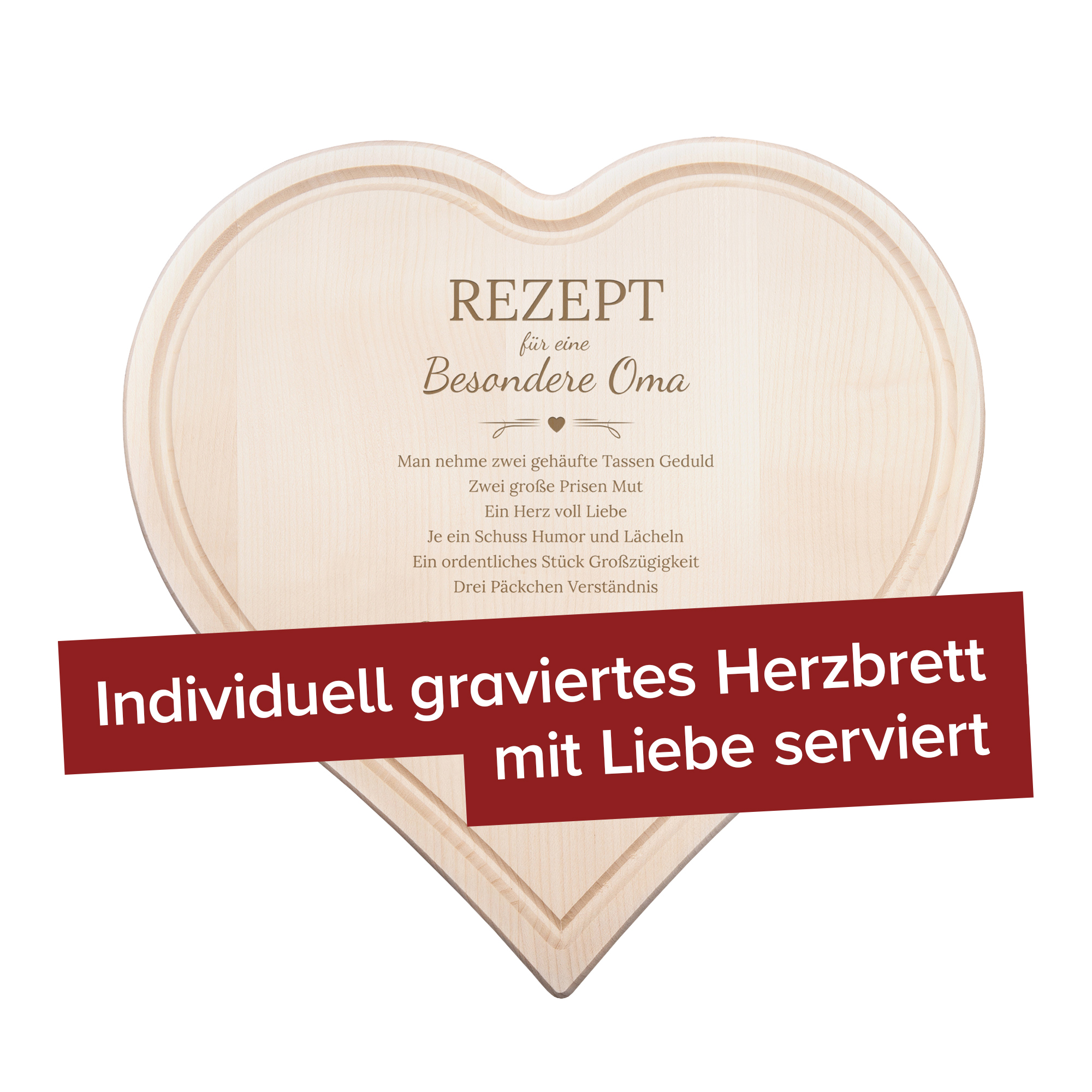 Holzherz mit Gravur - Rezept Oma