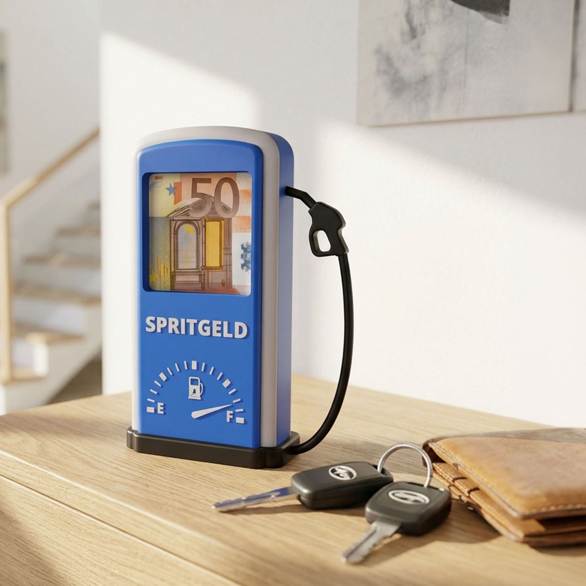 Zapfsäule Blau - Spritgeld Geldgeschenk zum Führerschein