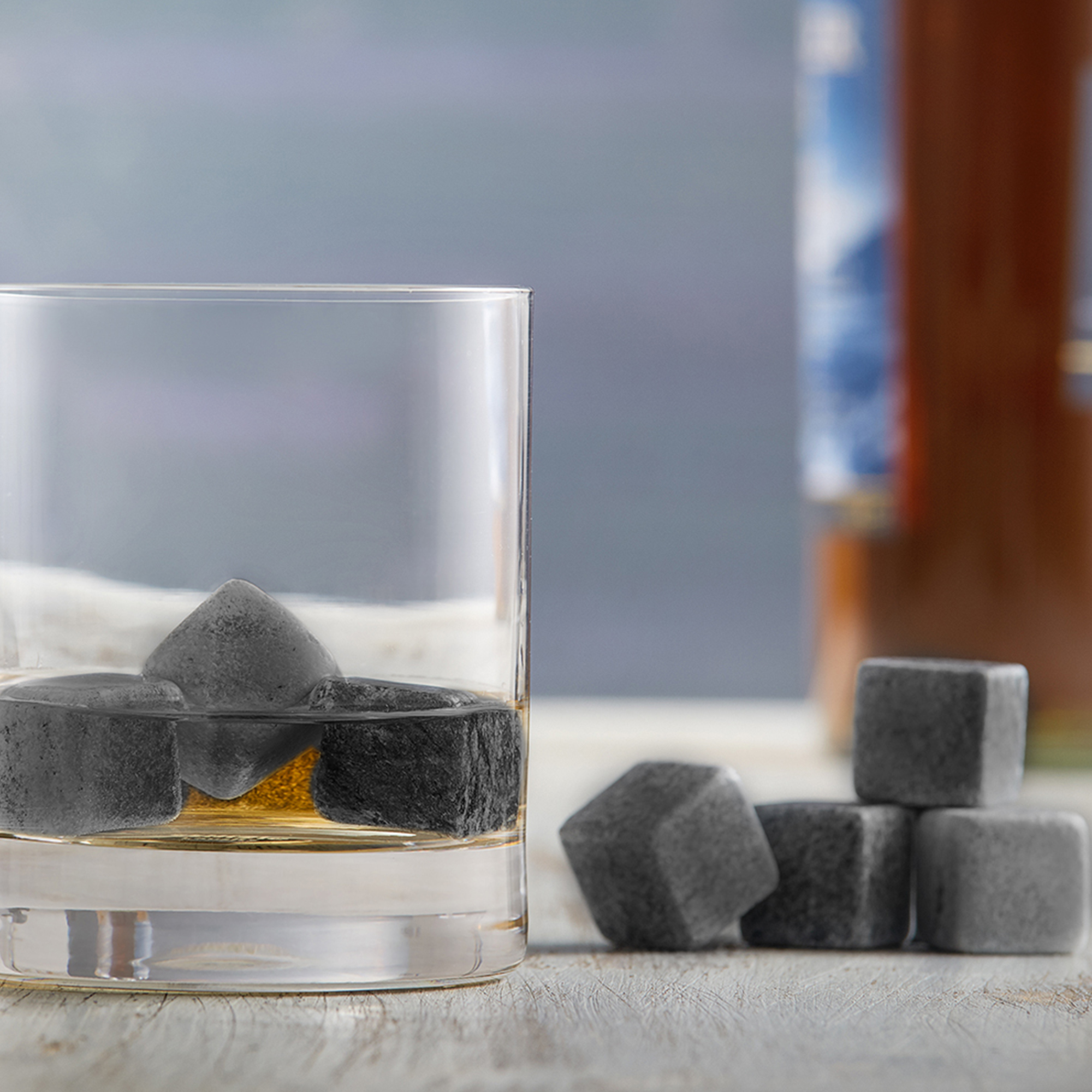 Whisky Steine in Holzkiste mit Gravur - XL Initialen 4161 - 6