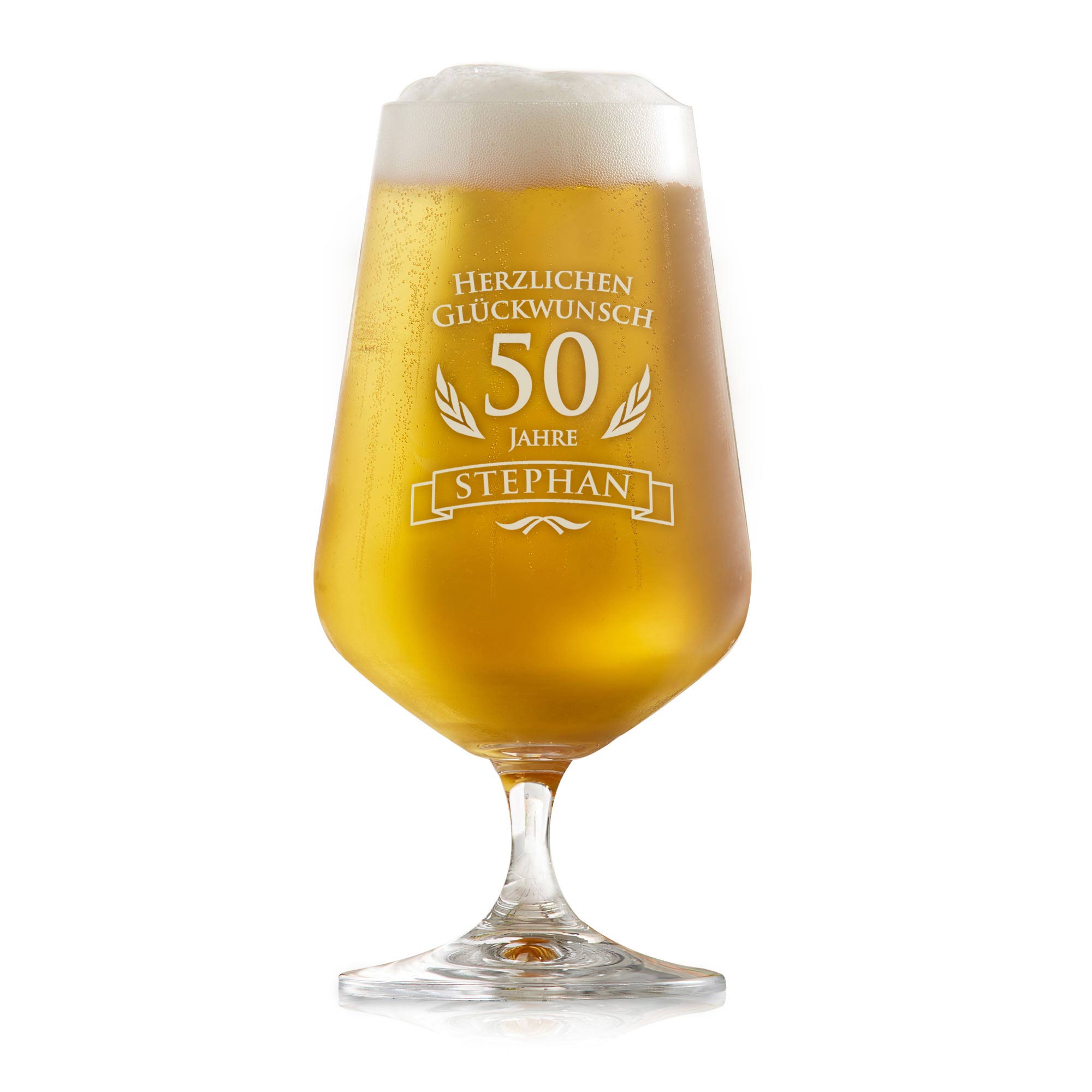 Bierglas zum 50. Geburtstag