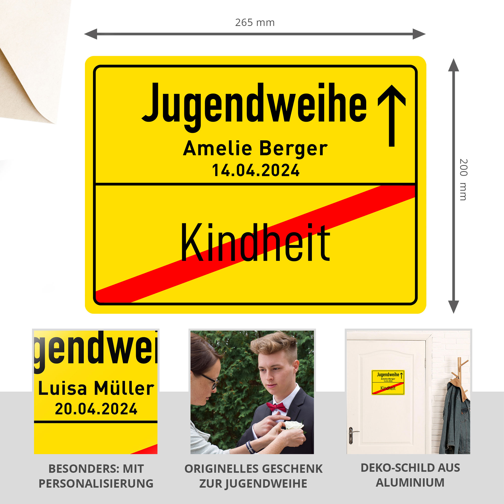 Personalisiertes Ortsschild - Jugendweihe