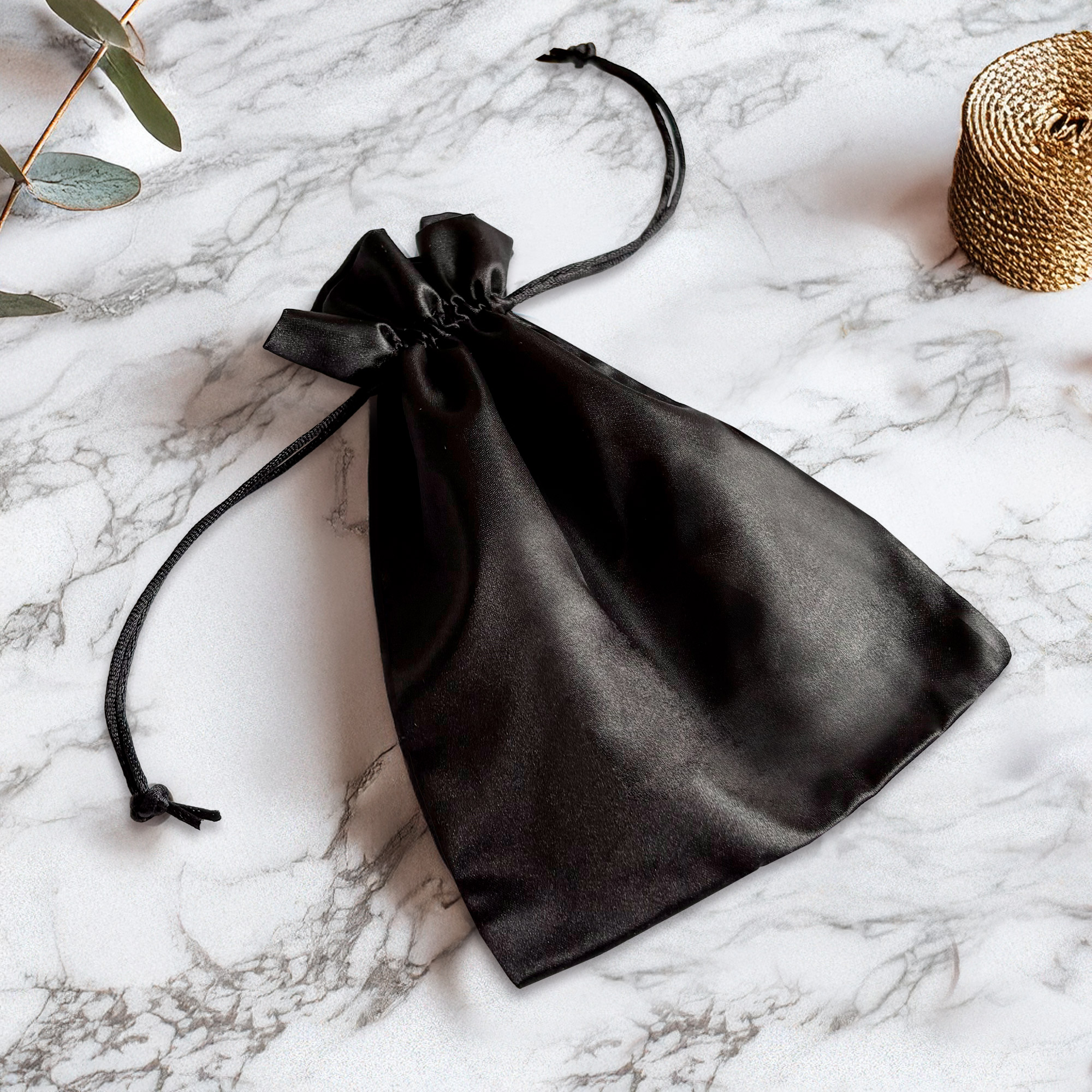 Satinbeutel Geschenkverpackung - Satin Aufbewahrungsbeutel Schwarz Satinbeutel Geschenkverpackung - Satin Aufbewahrungsbeutel Schwarz