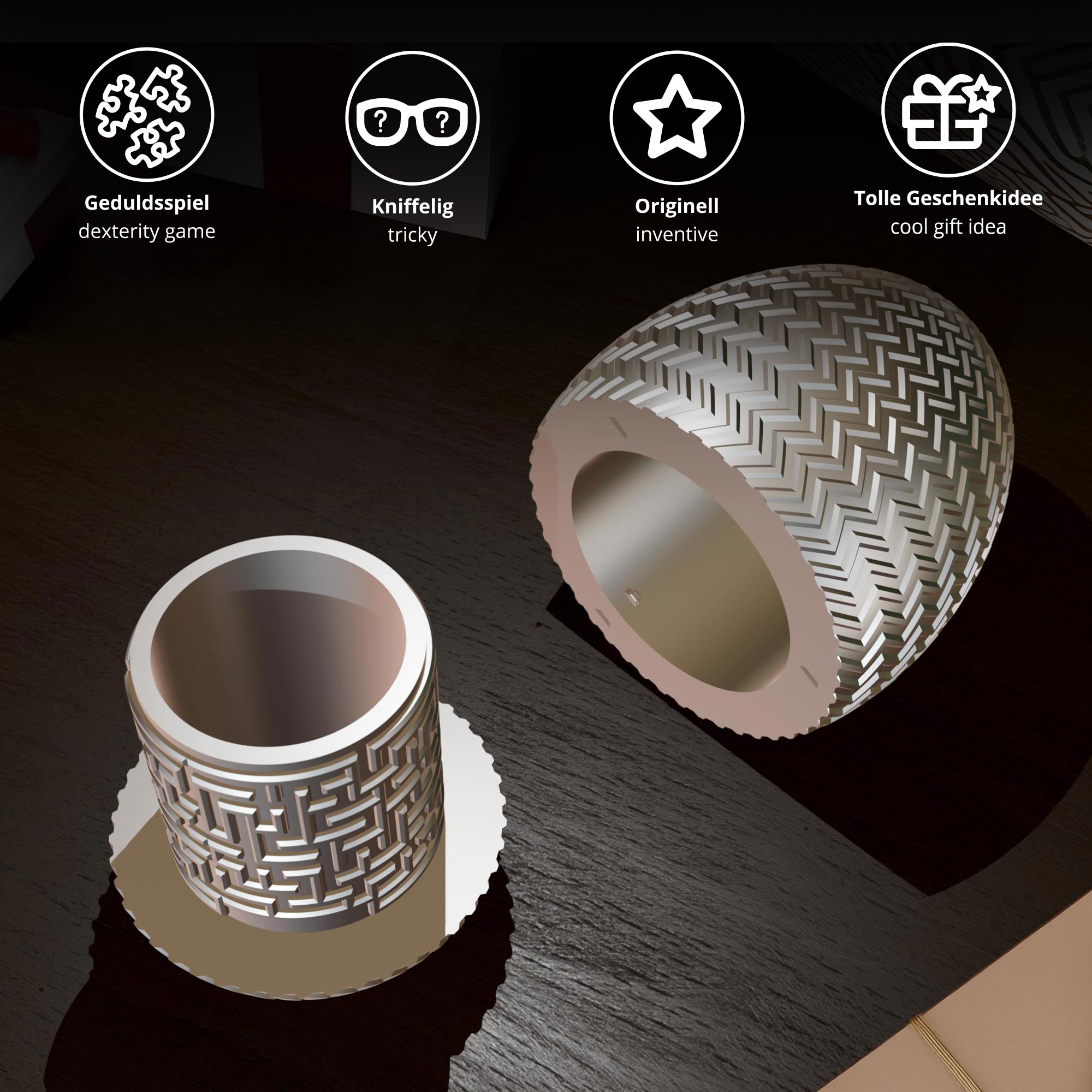 Labyrinthbox Ei – Geschenkverpackung für Geld & Gutscheine - Silber Labyrinthbox Ei – Geschenkverpackung für Geld & Gutscheine - Silber