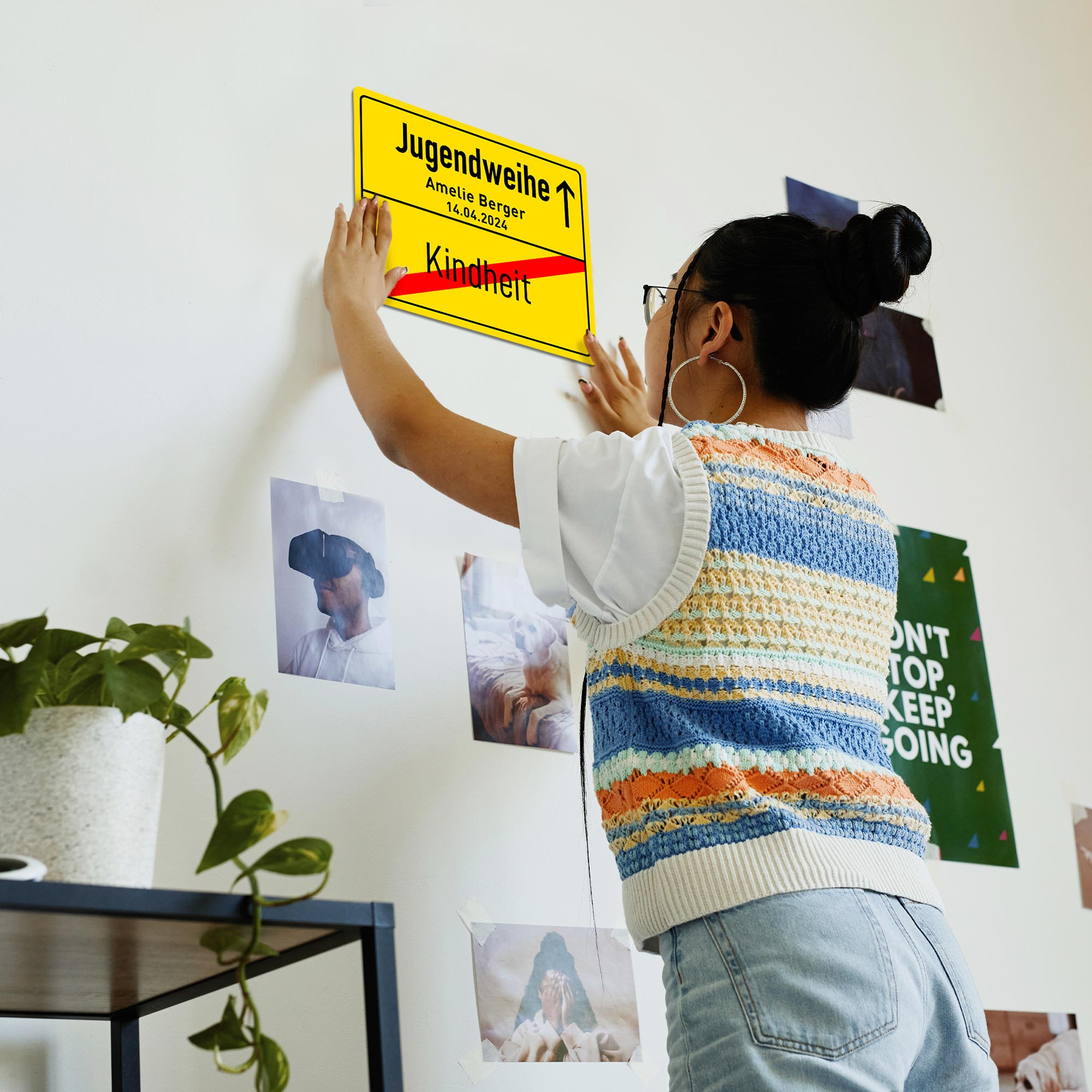 Personalisiertes Ortsschild - Jugendweihe