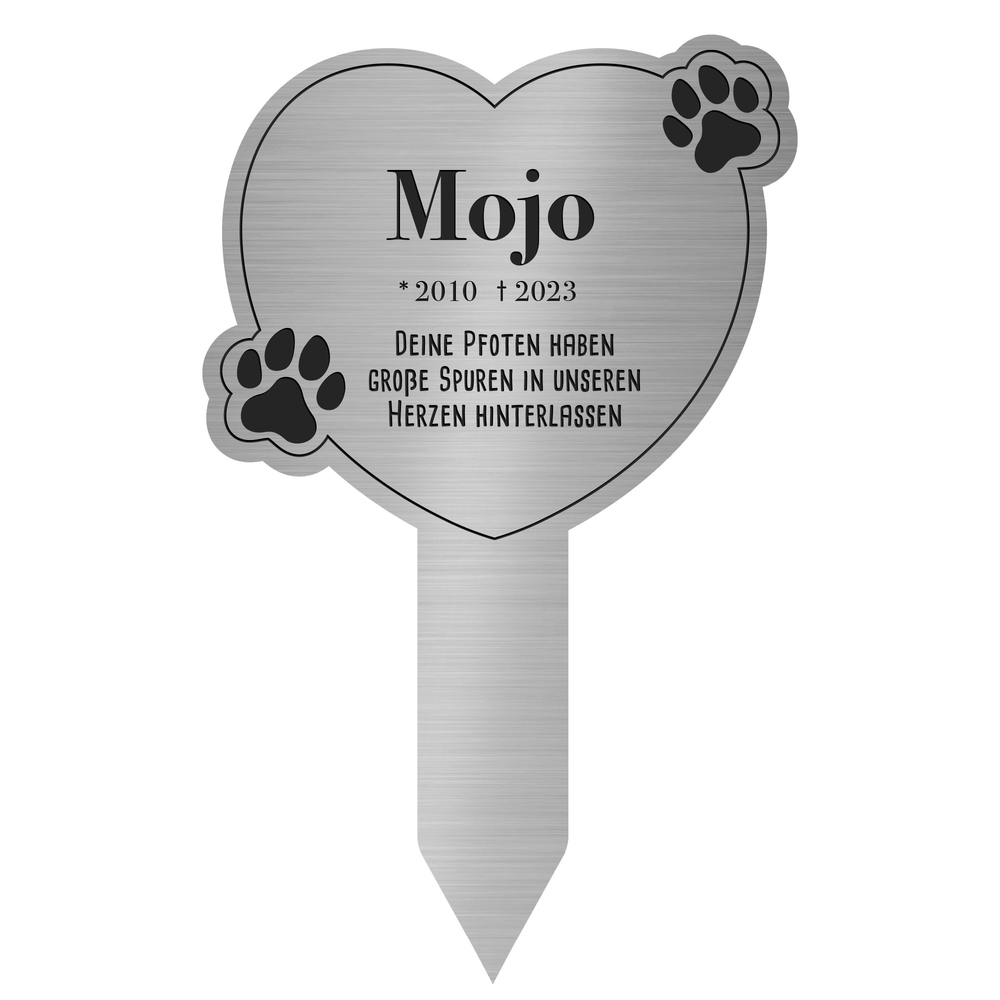 Hunde Gedenktafel mit Gravur - Silber