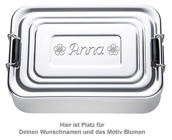 Gravierte Lunchbox für Mädchen - quadratisch 2576 - 3