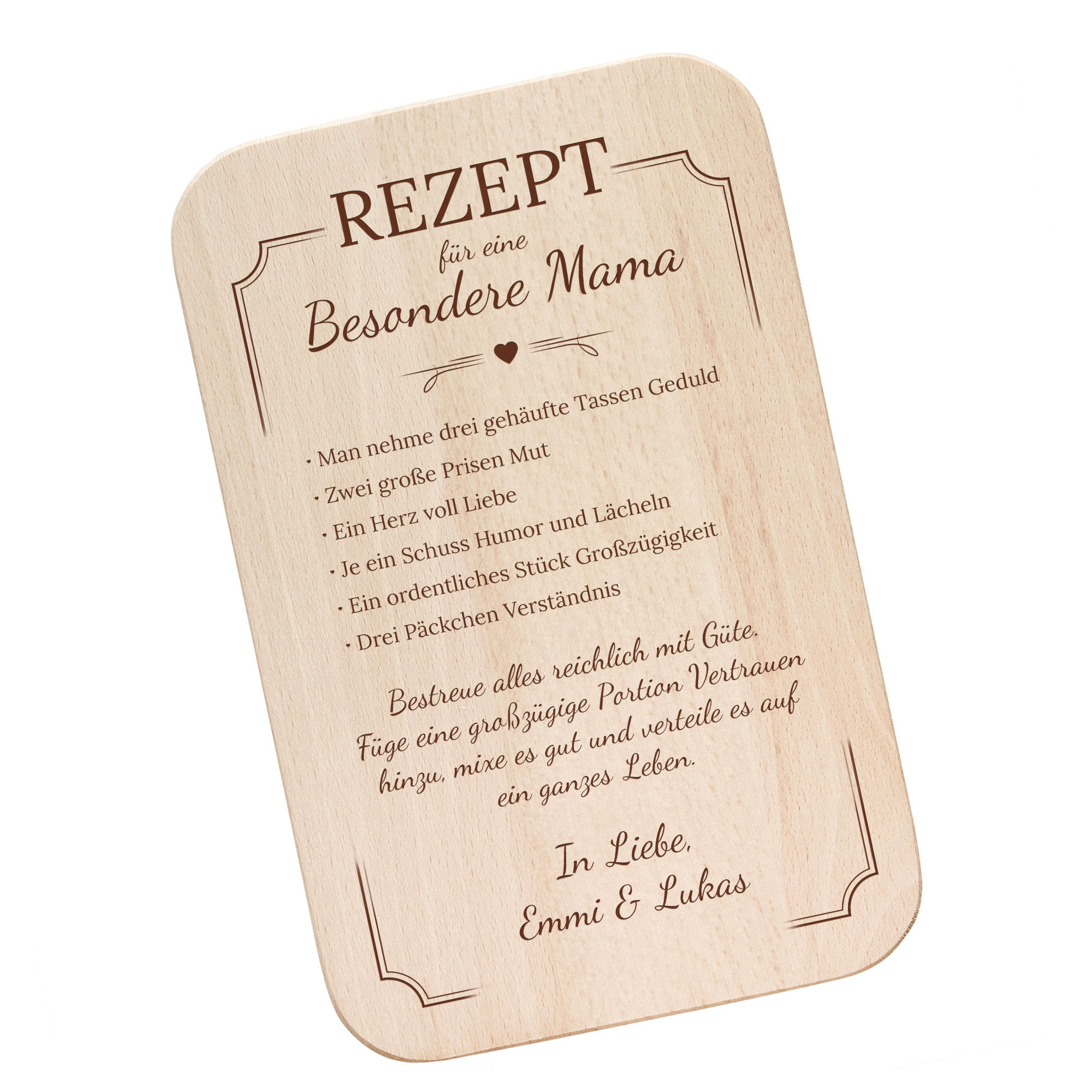 Graviertes Frühstücksbrettchen - Mama Rezept