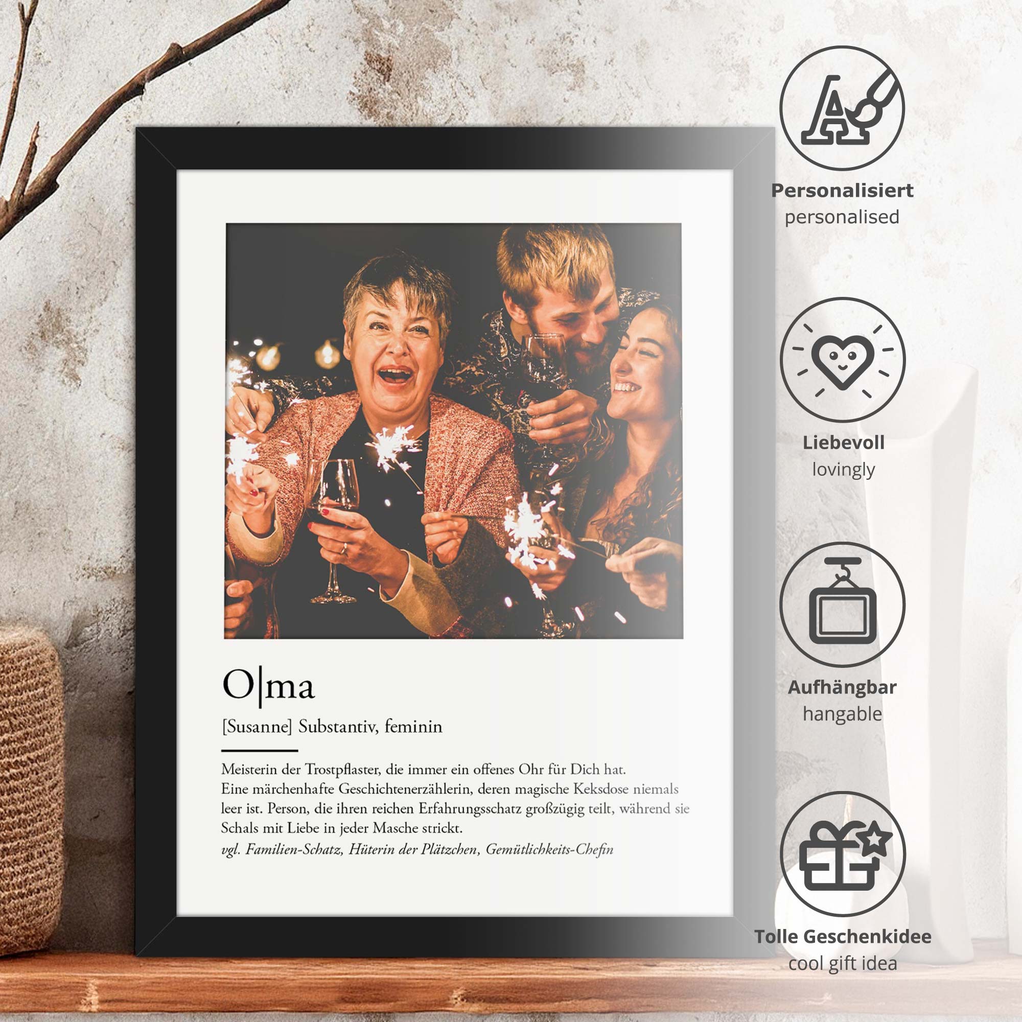 Definition Oma - personalisiertes Bild mit Foto