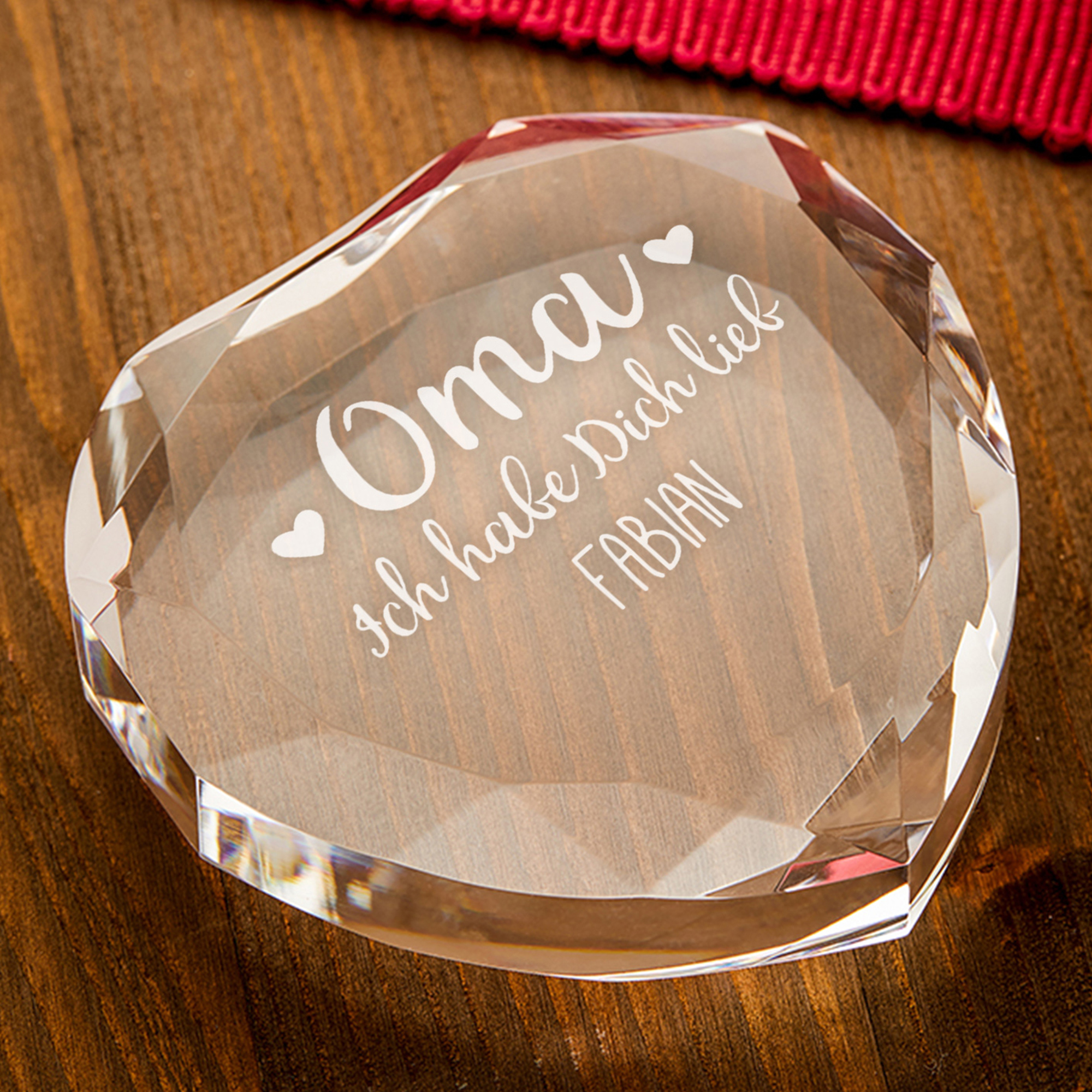 Herz-Diamant mit Gravur für Oma 4086 Herz-Diamant mit Gravur für Oma 4086