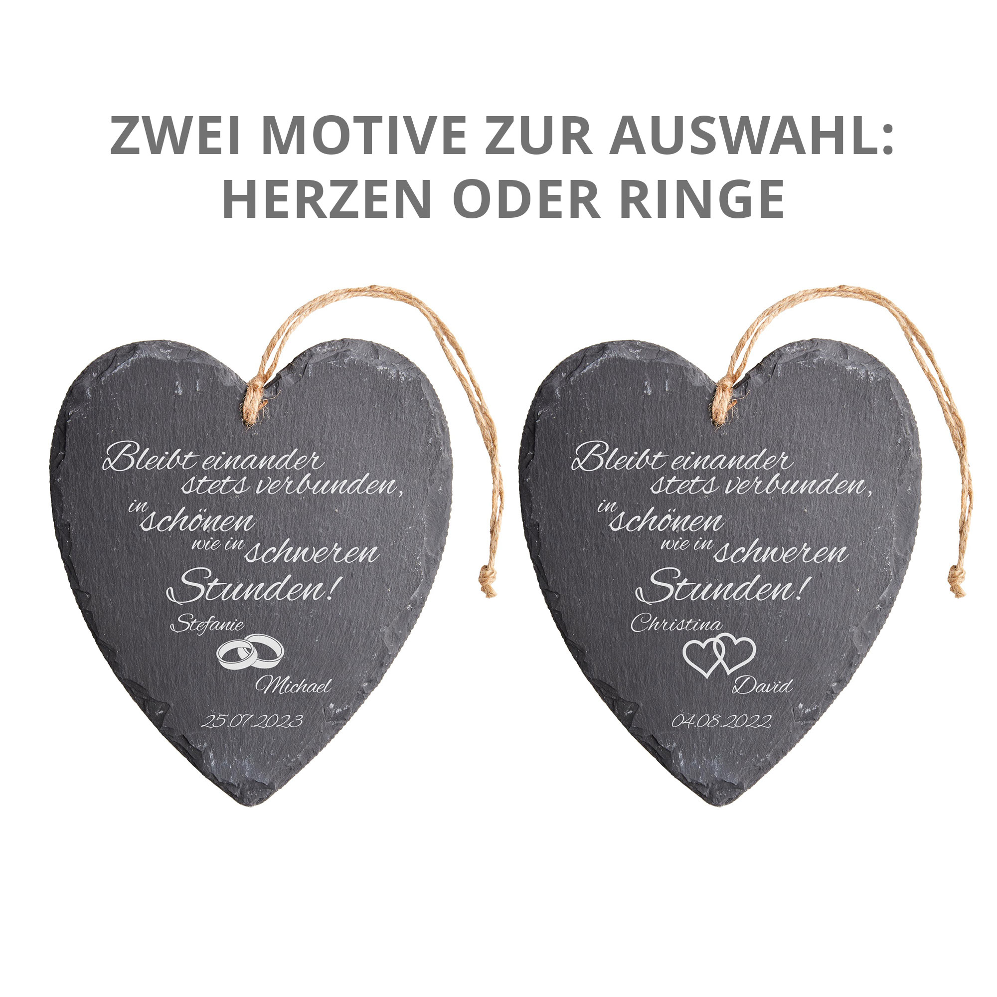 Schieferherz zur Hochzeit - personalisiert Schieferherz zur Hochzeit - personalisiert