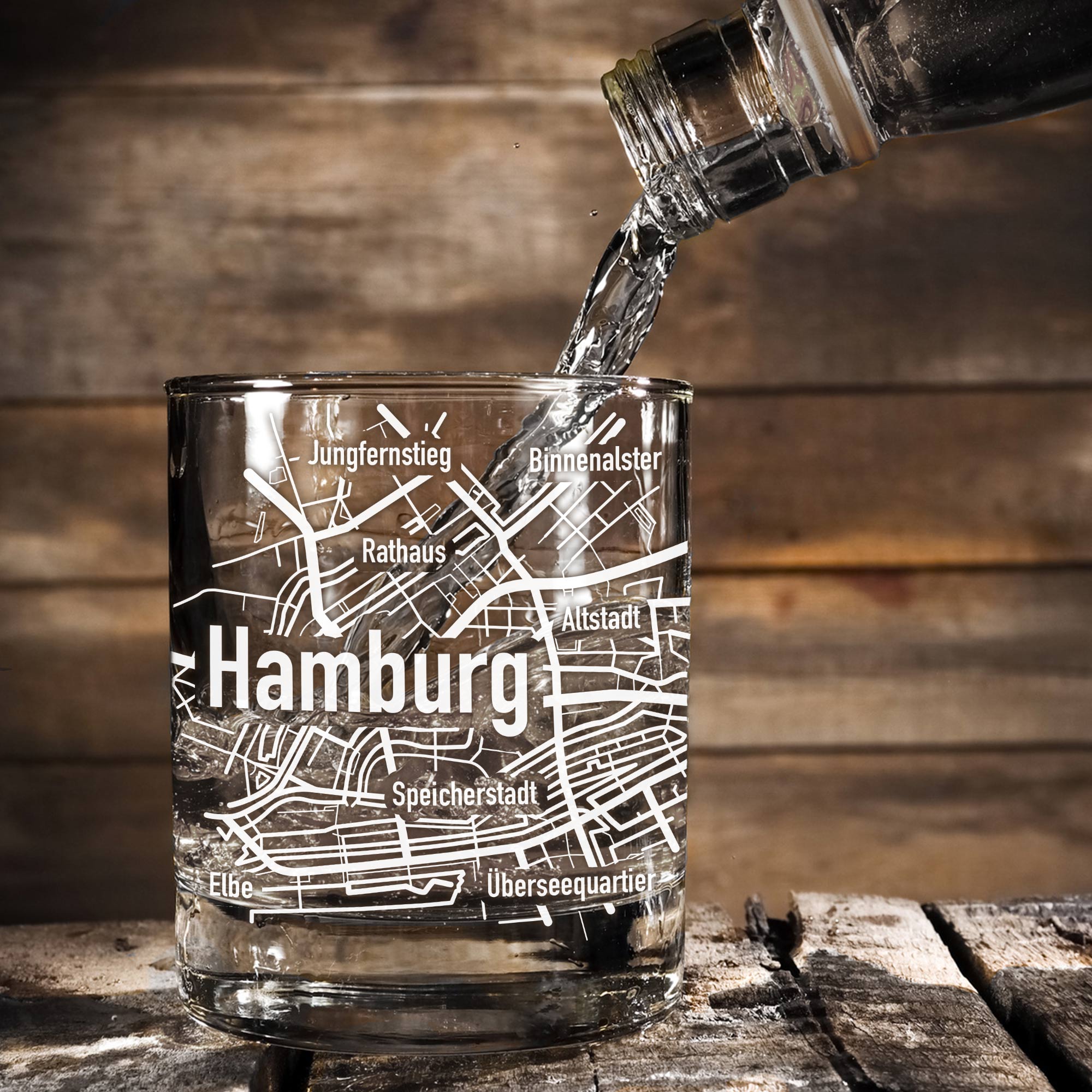 Whiskyglas mit Gravur - Hamburg