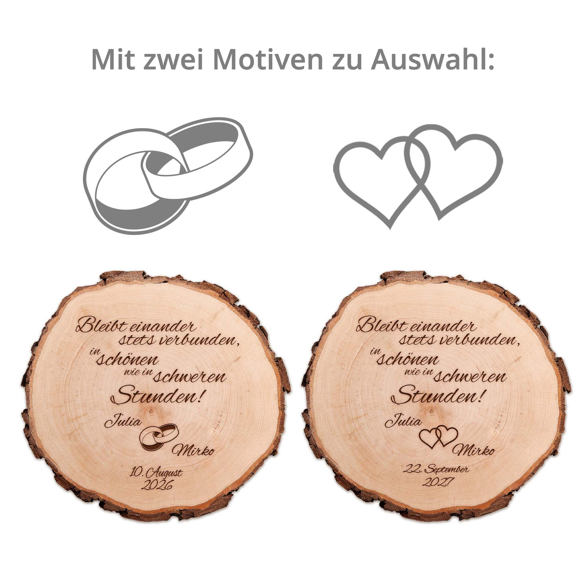 Baumscheibe zur Hochzeit - Bleibt verbunden
