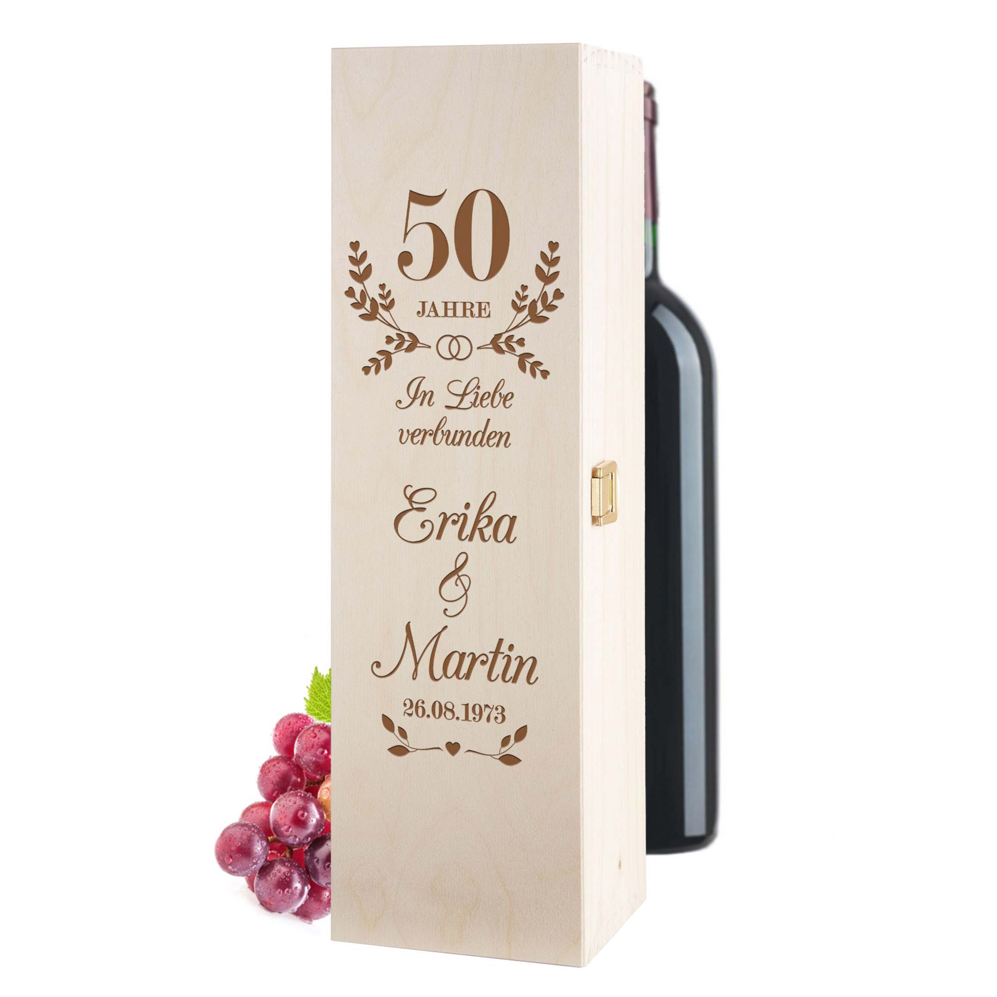 Weinkiste - Goldene Hochzeit - Personalisiert