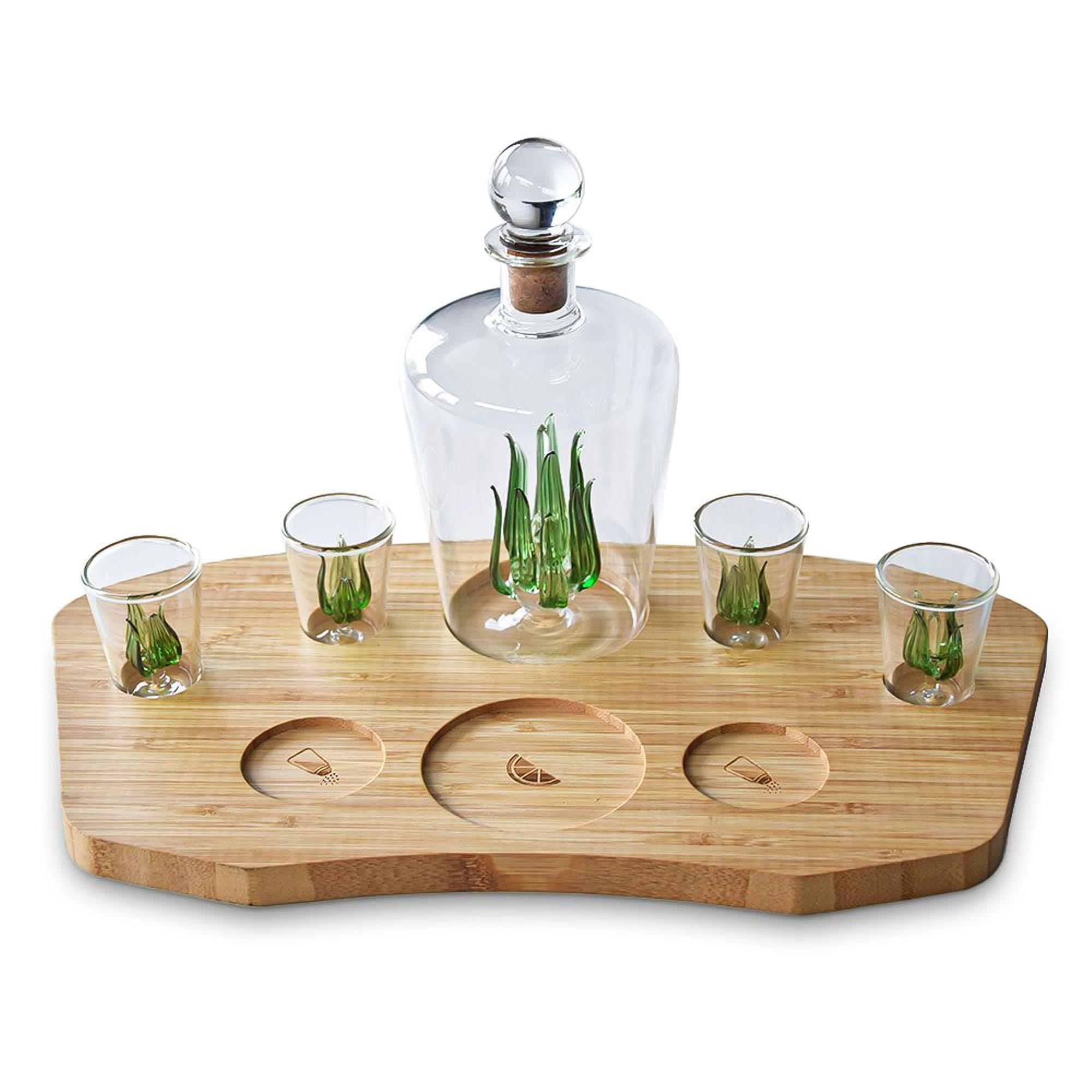 Tequila Geschenkset - Karaffe mit 4 Shotgläsern 