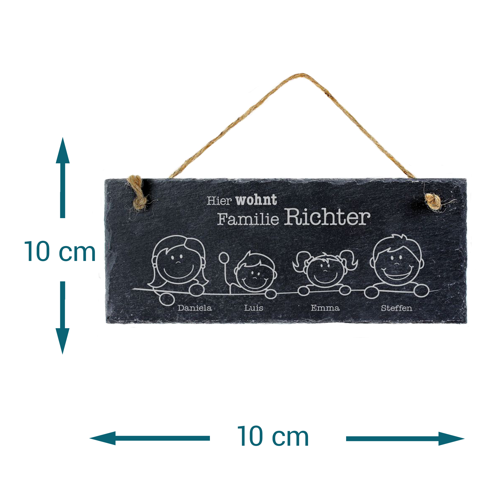Schiefertafel mit Gravur für Familien 3198 - 7