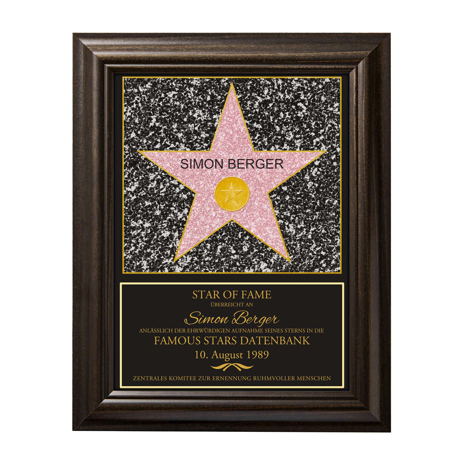 Star of Fame - personalisiertes Bild Klein Star of Fame - personalisiertes Bild Klein