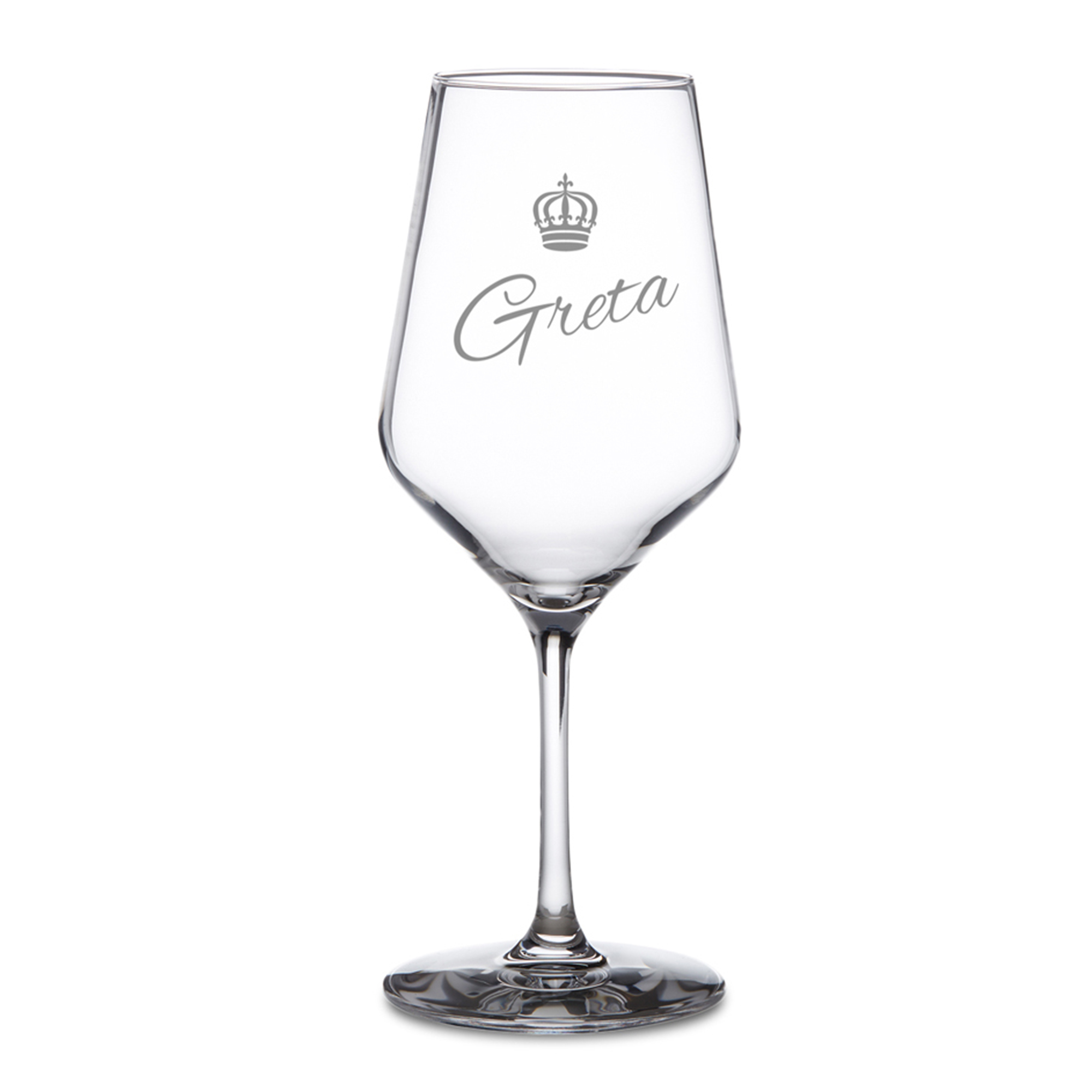 Weißweinglas mit Gravur - Königin Krone 2114 - 1