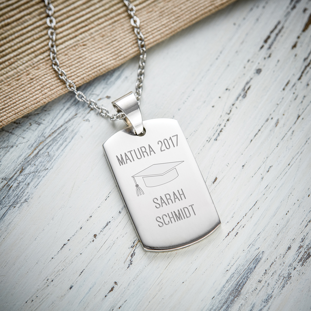 Army Dog Tag Kette mit Gravur - Matura 3082