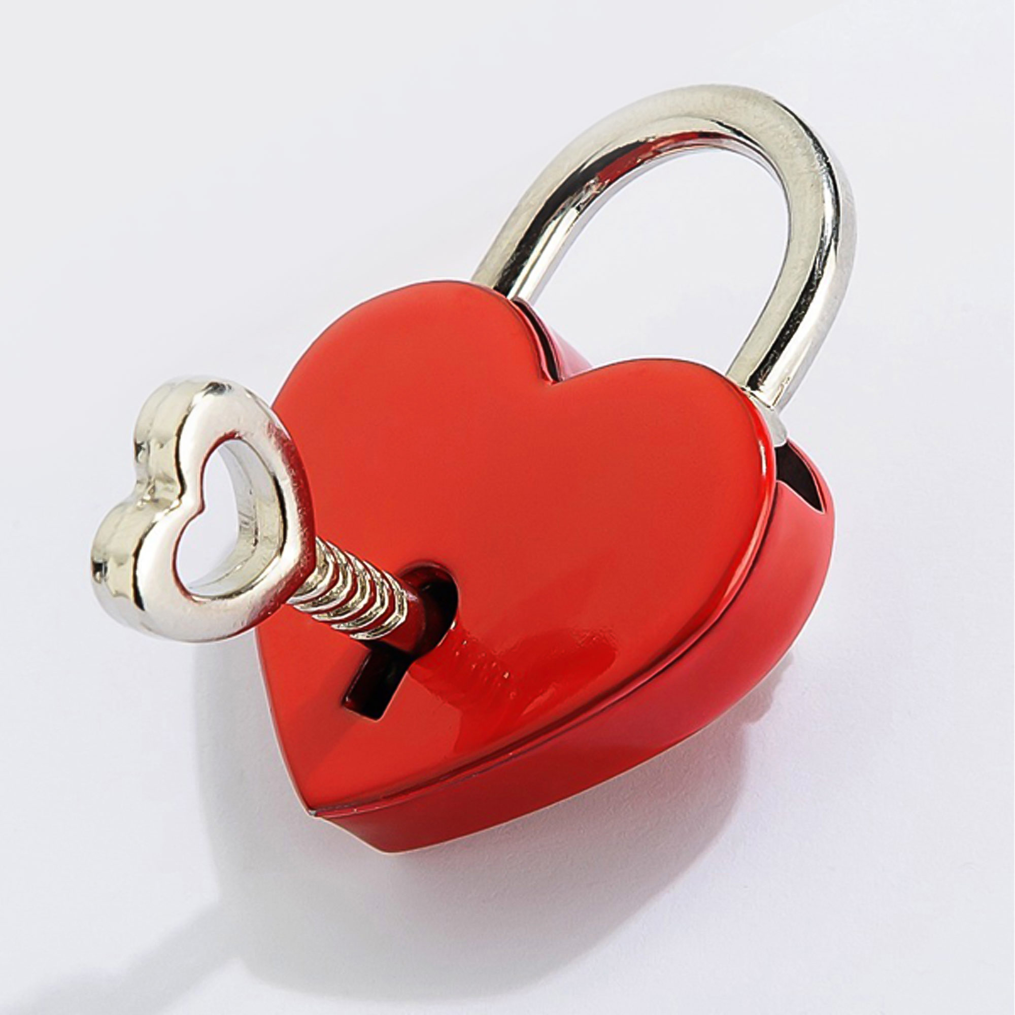 Liebesschloss mit Gravur - Rotes Herz