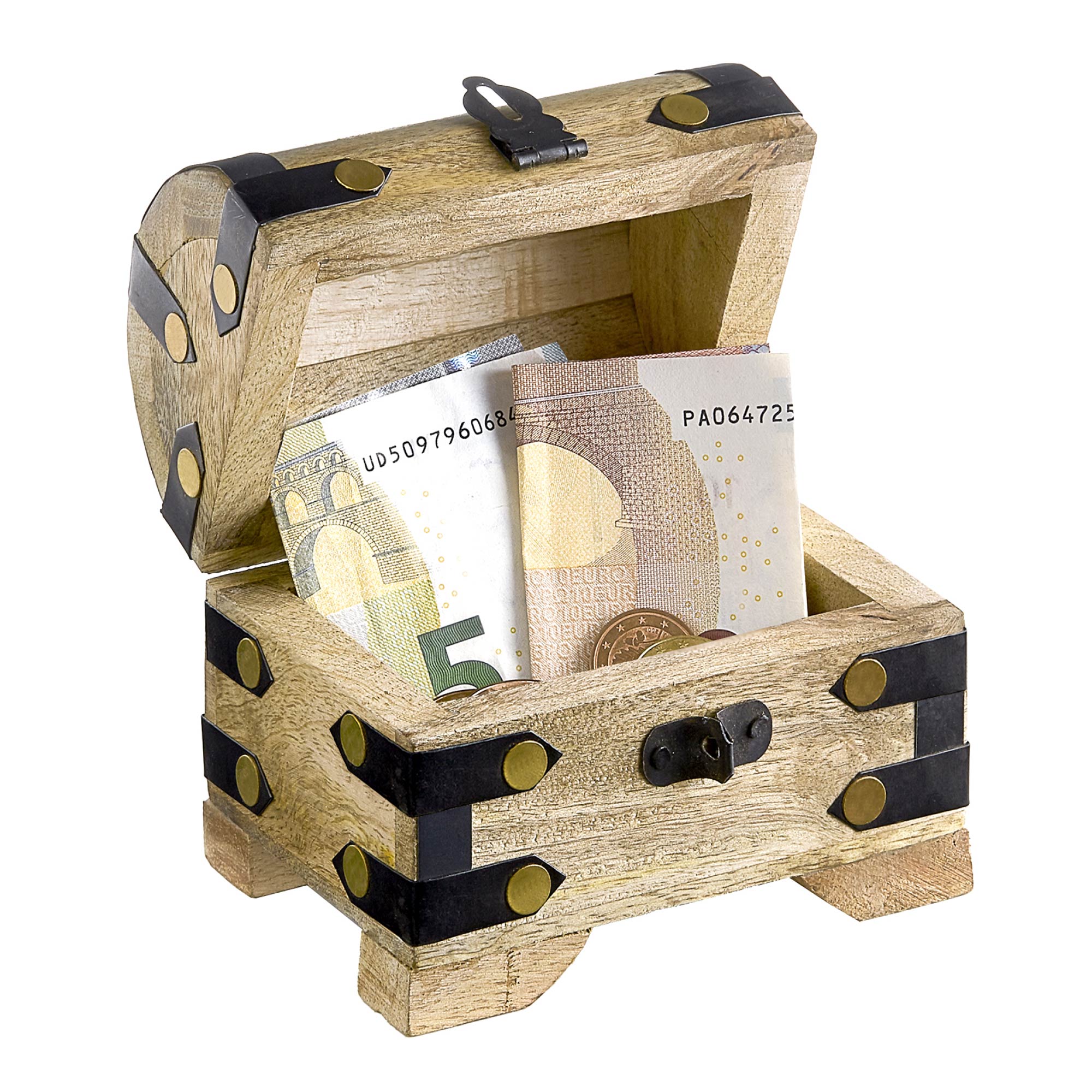 Mini Geld Schatztruhe Hell - 2er Set