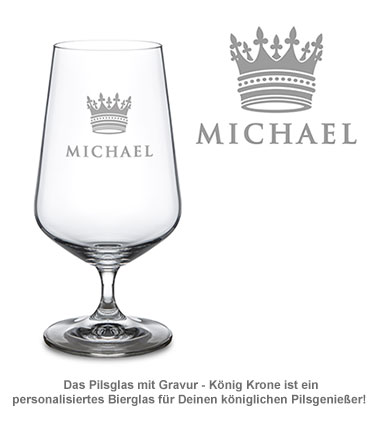 Bierglas mit Gravur - König Krone 2356 - 1