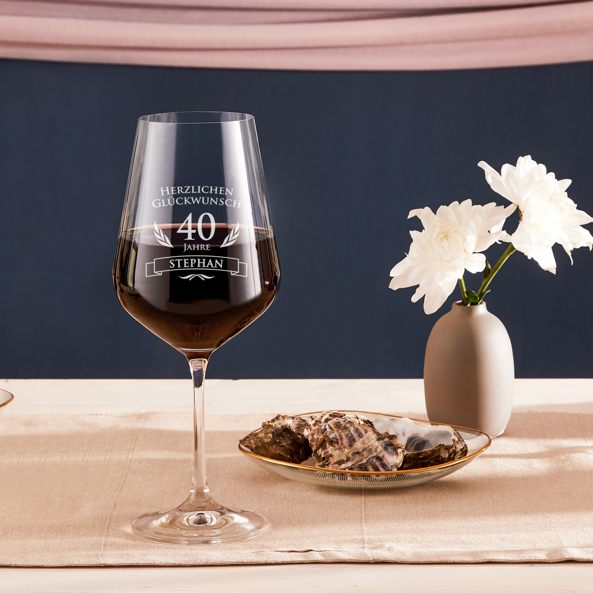Weinglas zum 40. Geburtstag