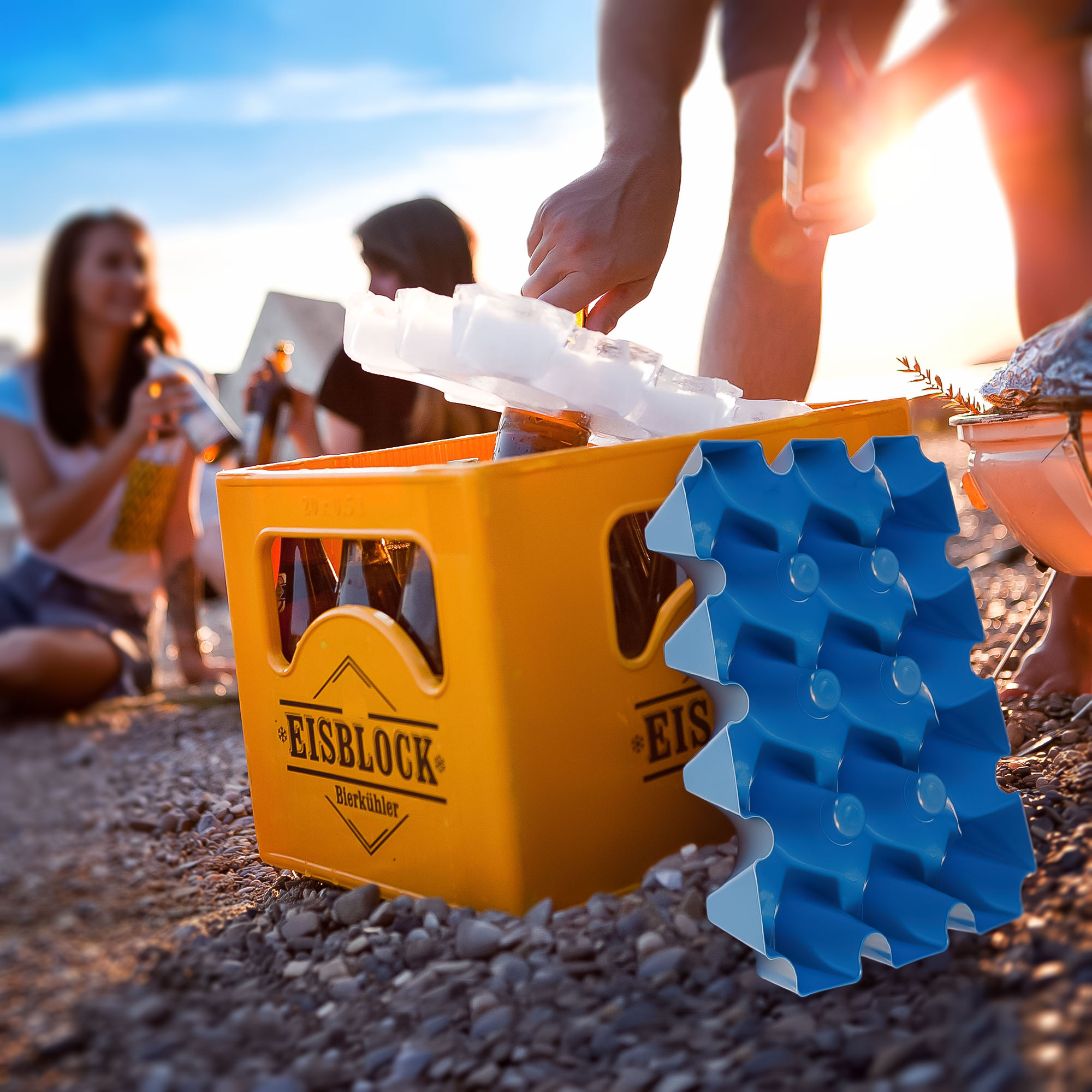 Bierkühler - Eisblockform für Bierkisten - 0,5 l Flaschen