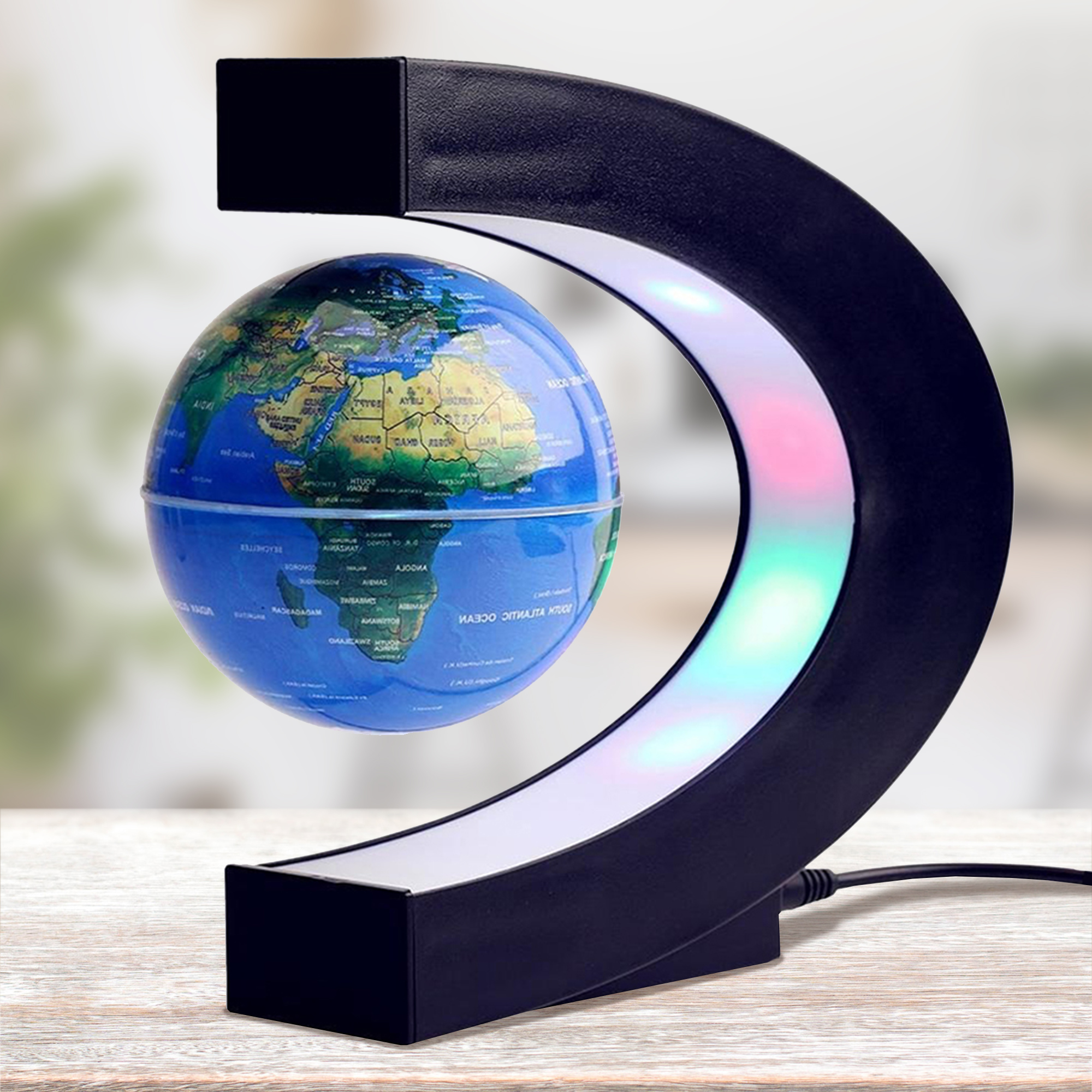 Schwebender Globus mit LED Beleuchtung
