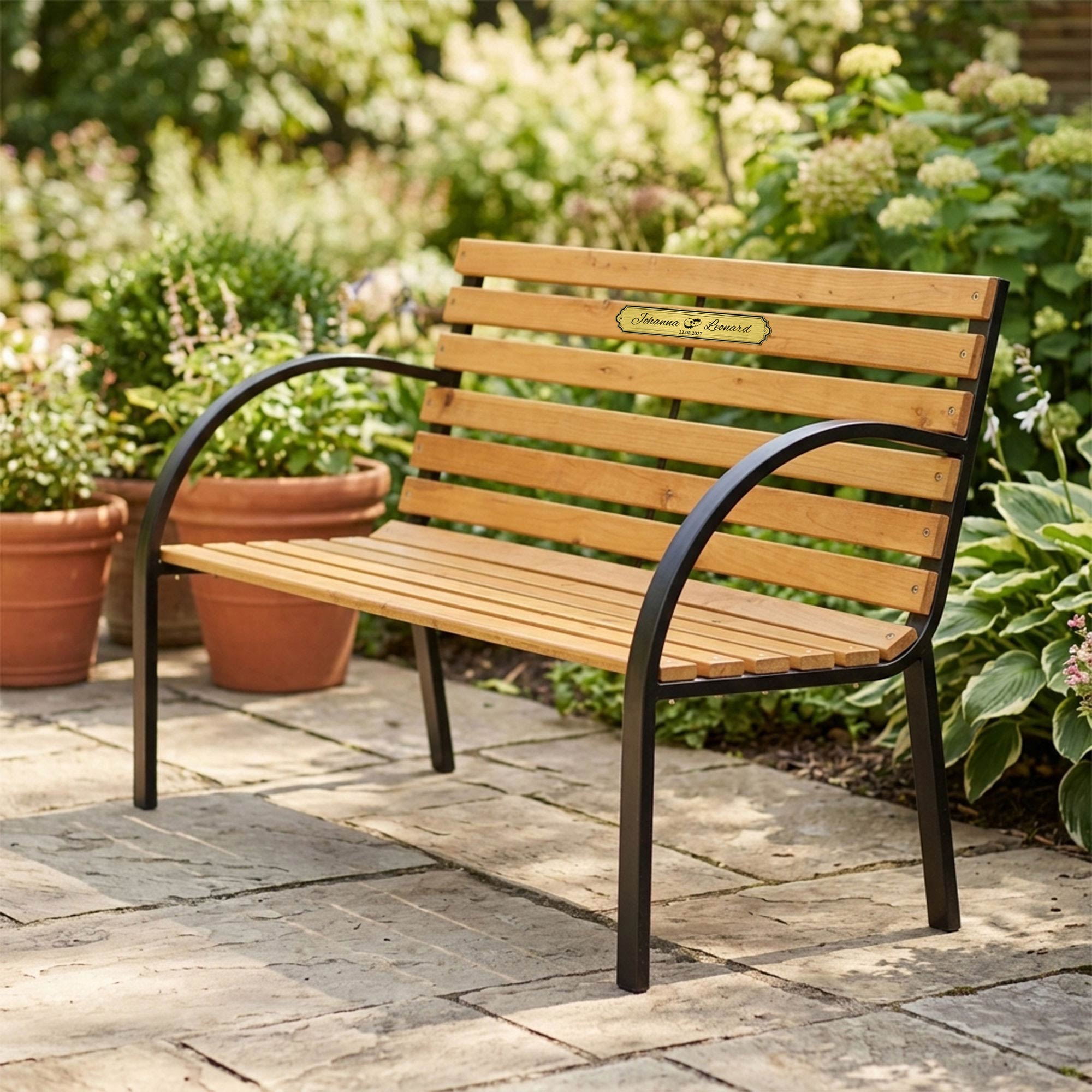 Personalisierte Hochzeitsbank 2 Sitzer - Schwarz Personalisierte Hochzeitsbank 2 Sitzer - Schwarz