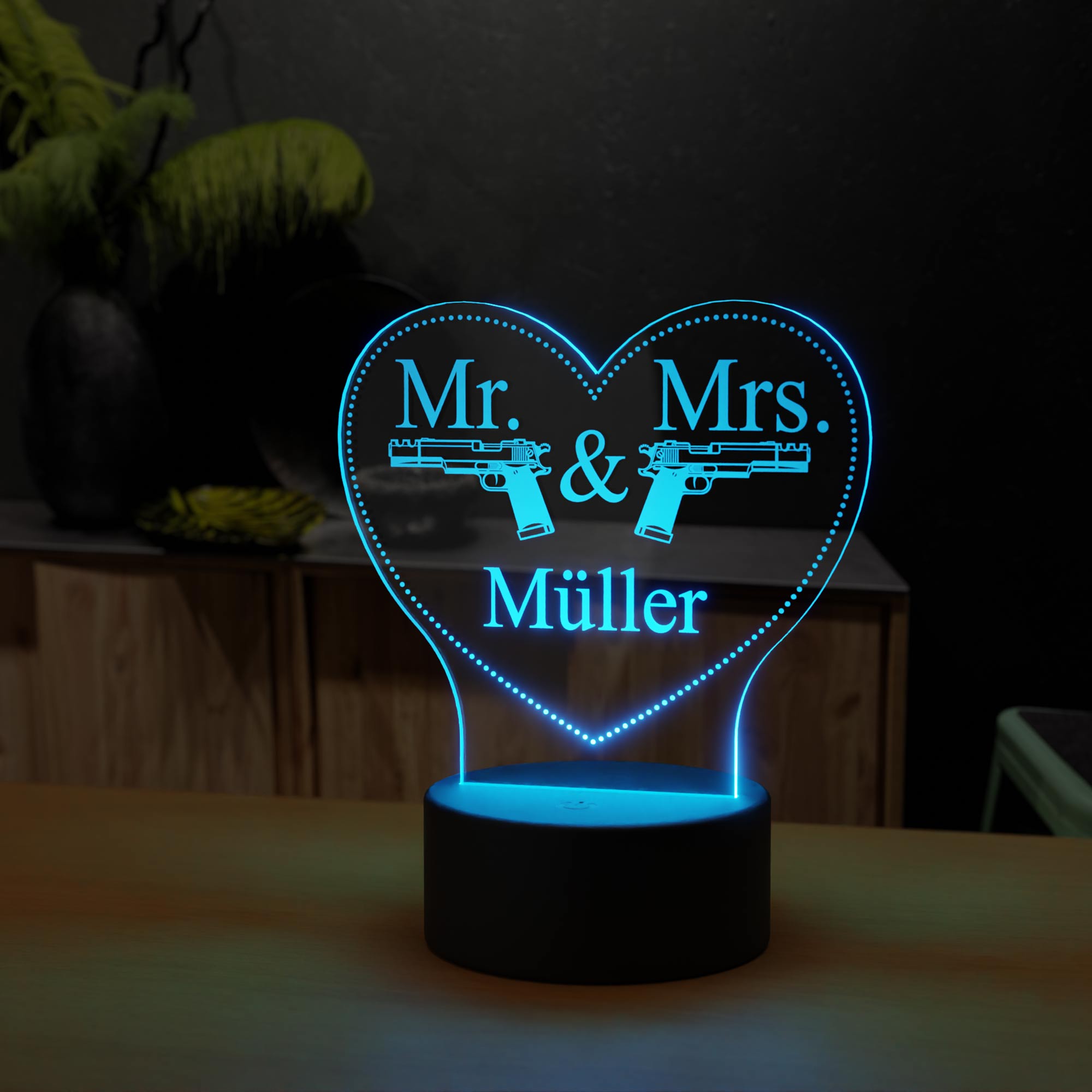 Plexiglas-LED Mr und Mrs Herz