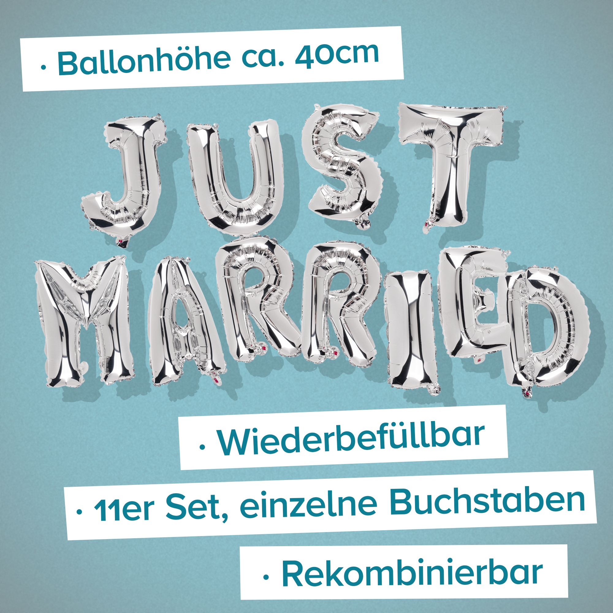 Hochzeitsballons - Just Married 3836 - 6