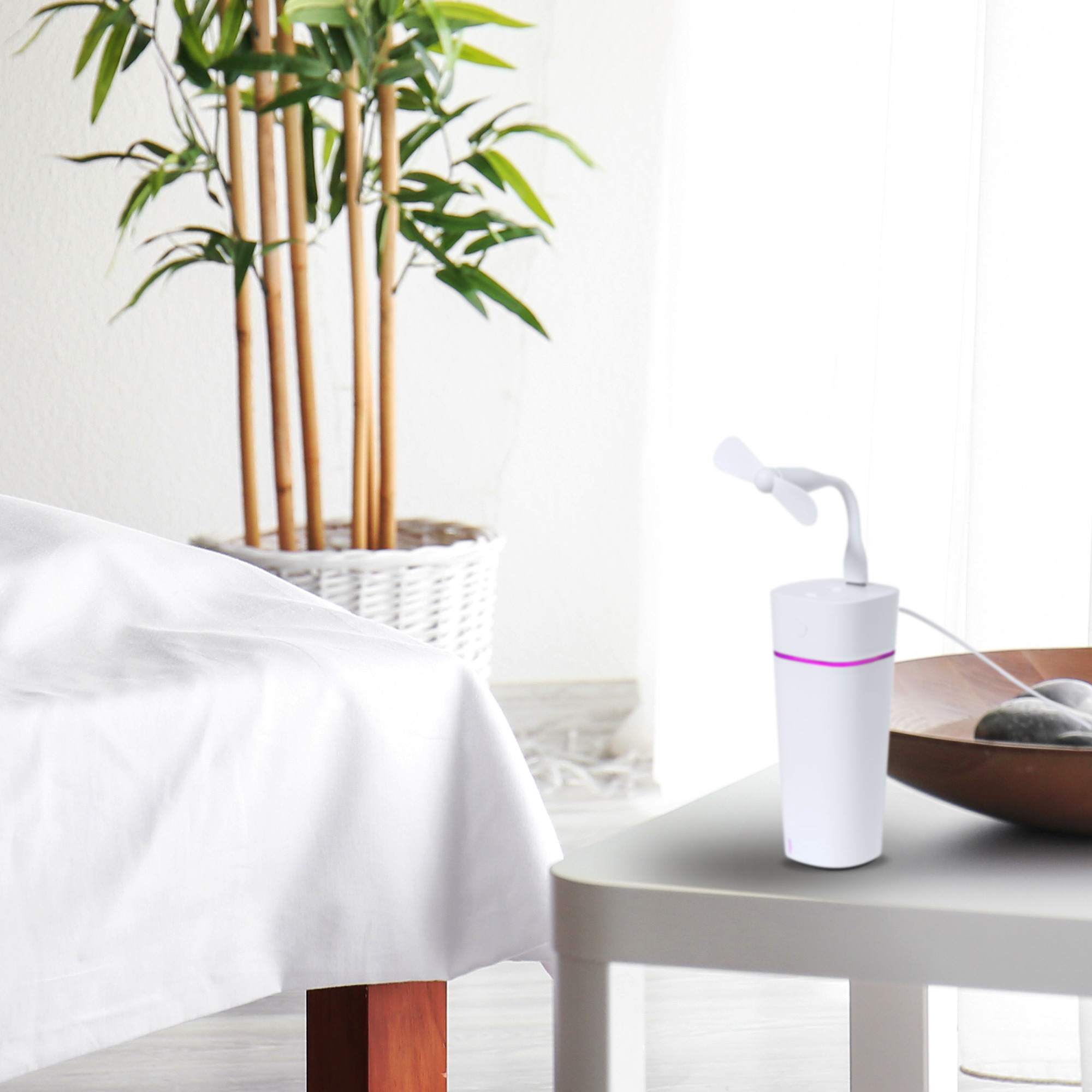 2in1 Luftbefeuchter mit Ventilator und LED Leuchte