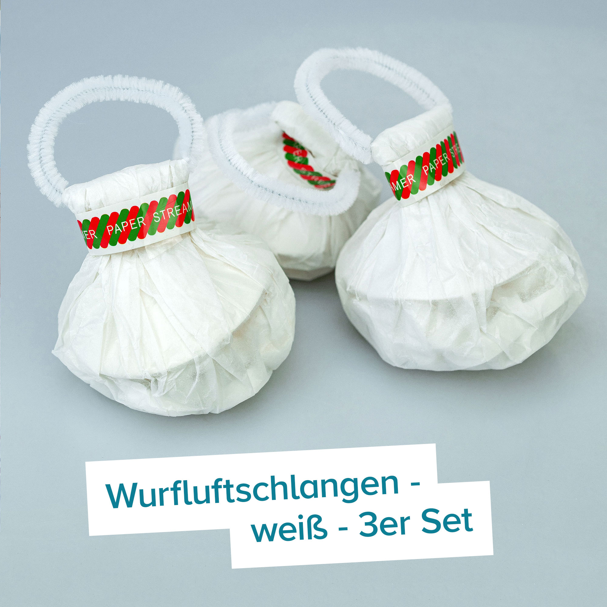 Wurf Luftschlangen - weiß