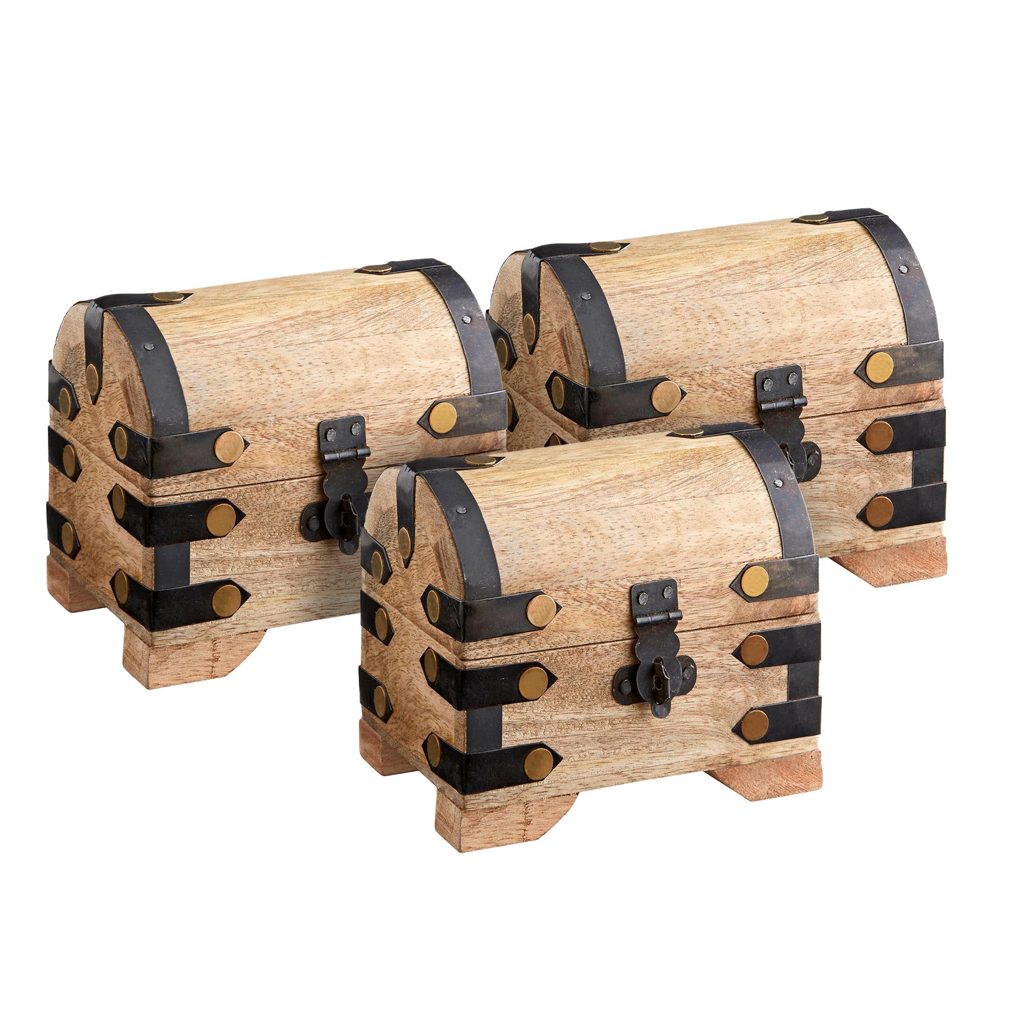 Mini Geld Schatztruhe Hell - 3er Set