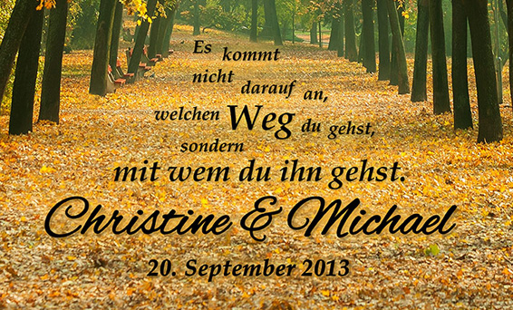 Gemeinsamer Weg Herbstbild - personalisiert 1822 - 2
