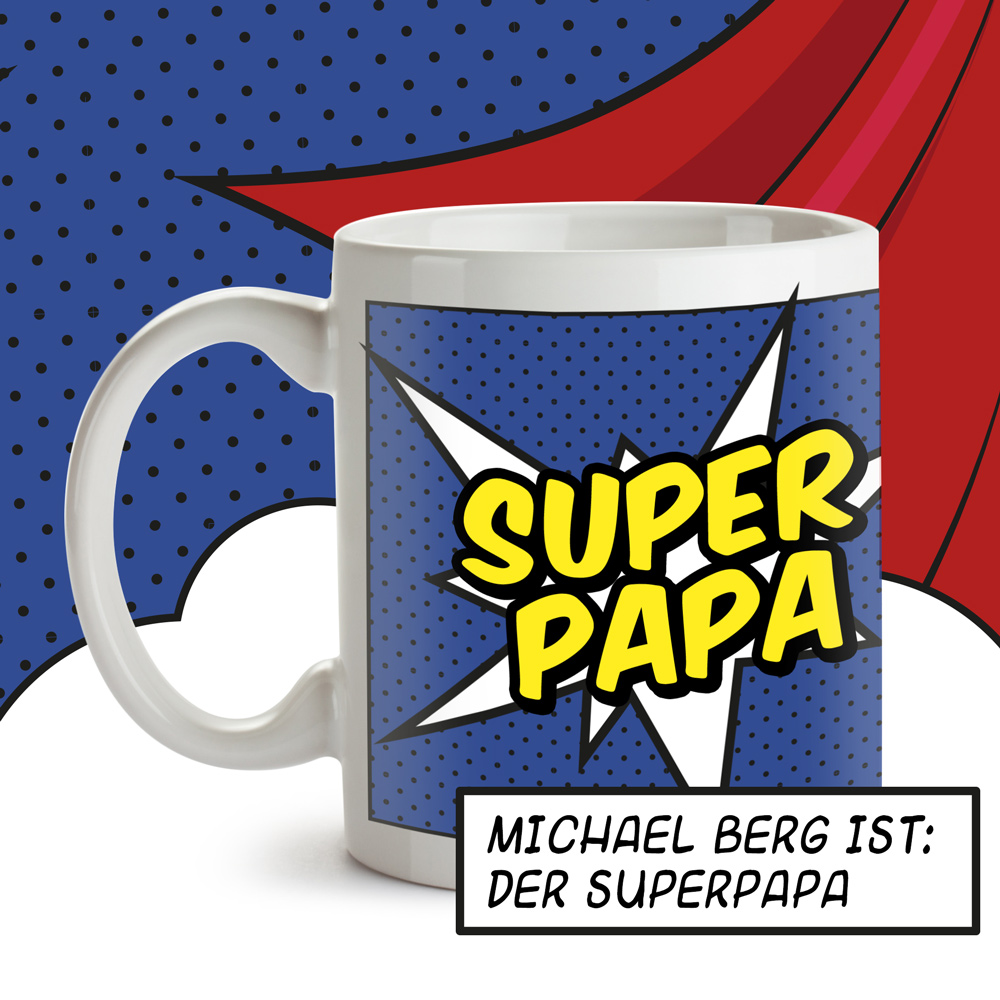 Personalisierte Supercape Tasse - Papa 2288