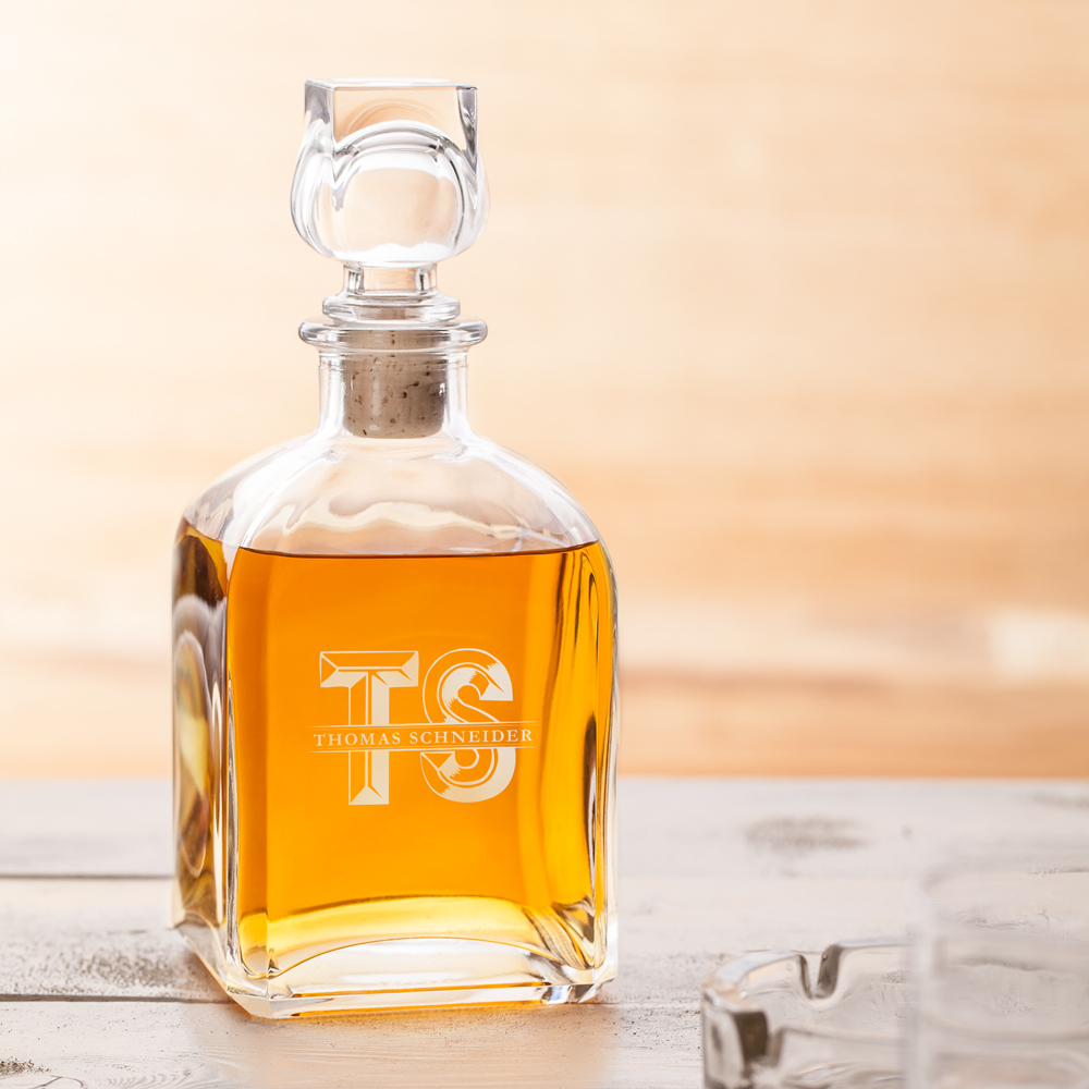 Whisky Karaffe mit Gravur - mit XL Initialen 2568 - 3