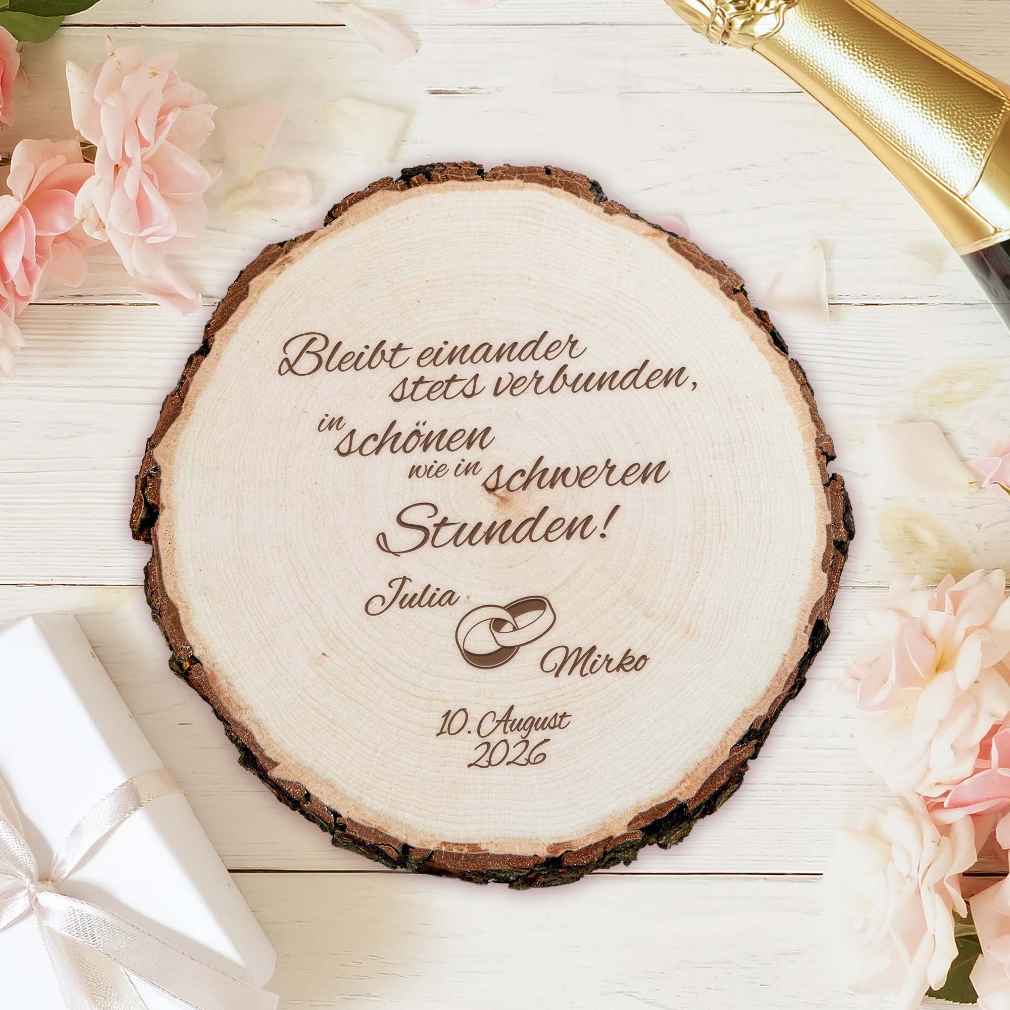 Baumscheibe zur Hochzeit - Bleibt verbunden