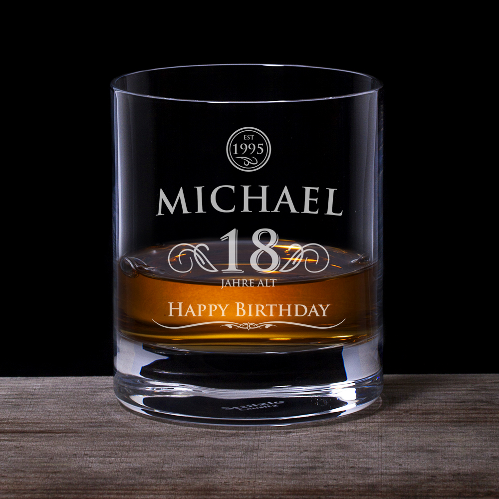 Whiskyglas 18. Geburtstag - elegant 1922