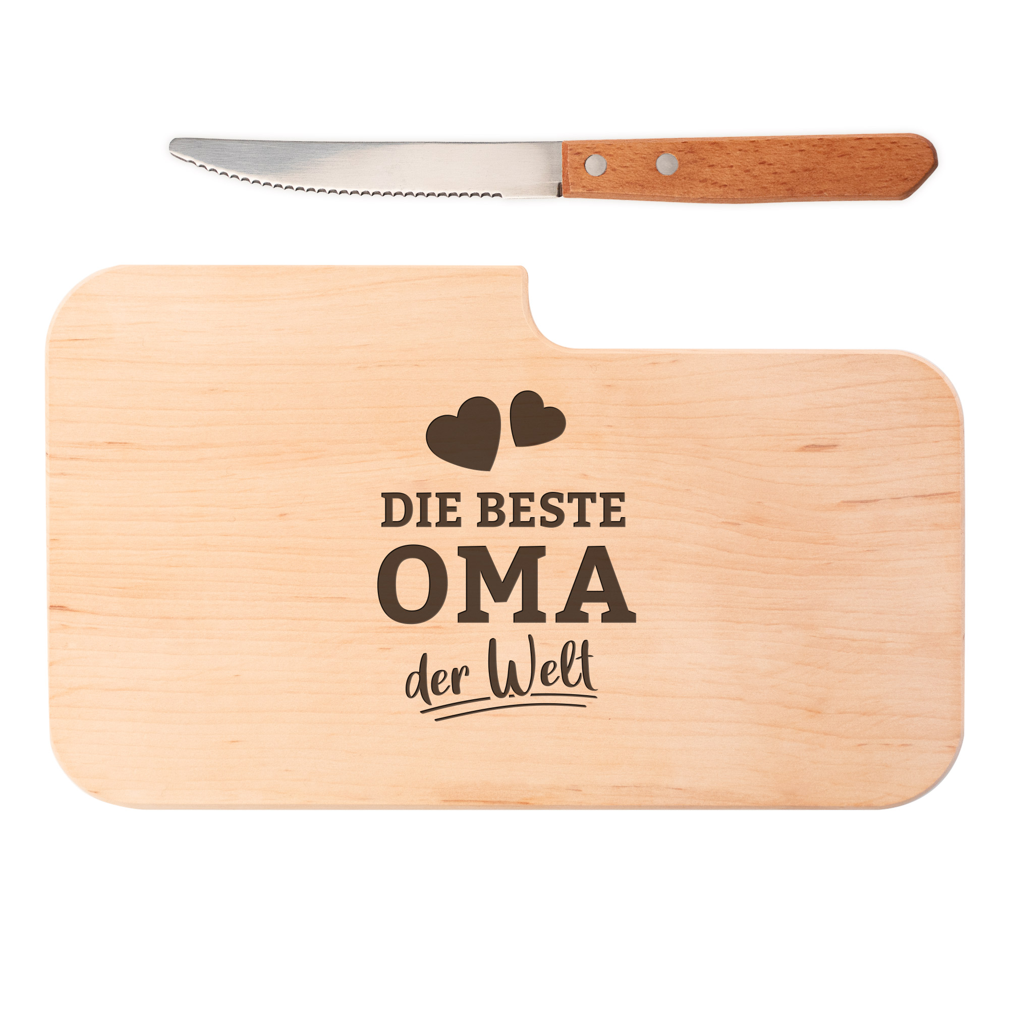 2er Set Frühstücksbrett mit Messer - Die besten Großeltern 2er Set Frühstücksbrett mit Messer - Die besten Großeltern