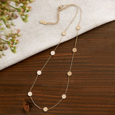 Layering Kette mit Plättchen - Gold