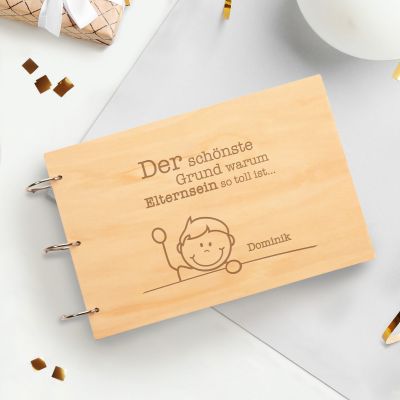 Fotobuch mit Holzcover - Elternsein