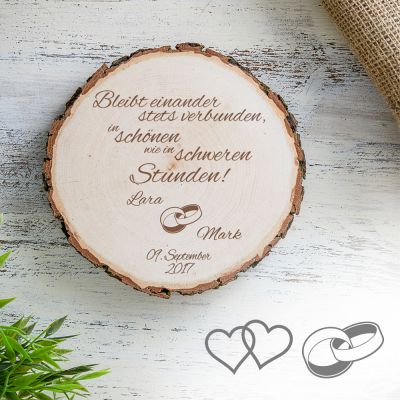 Baumscheibe zur Hochzeit - Bleibt verbunden