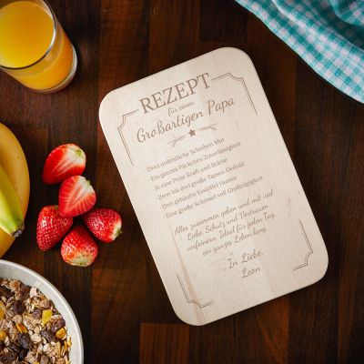 Graviertes Frühstücksbrettchen - Papa Rezept