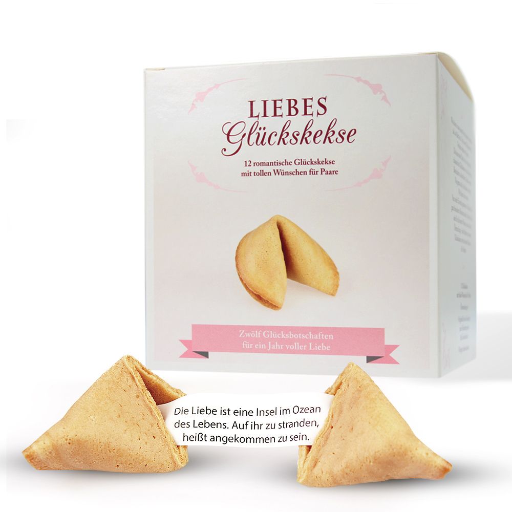 Liebes Glückskekse Geschenkbox mit 12 Sprüchen romantische Idee