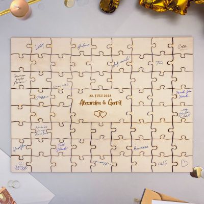 A2 Puzzle Gästebuch für Hochzeit - Herzen