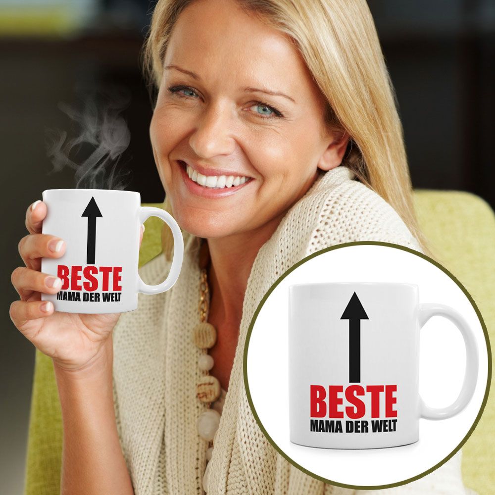 GRAVURZELE Tasse Mt Spruch - So Sehen De Beste Mama & Bester Papa Der Welt Aus Keramik Mama V2 Farbe Schwarz Weiss Schwarz Weiss
