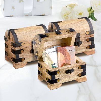 Mini Geld Schatztruhe Hell - 3er Set