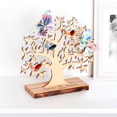 Baum mit Sockel graviert - Hochzeit